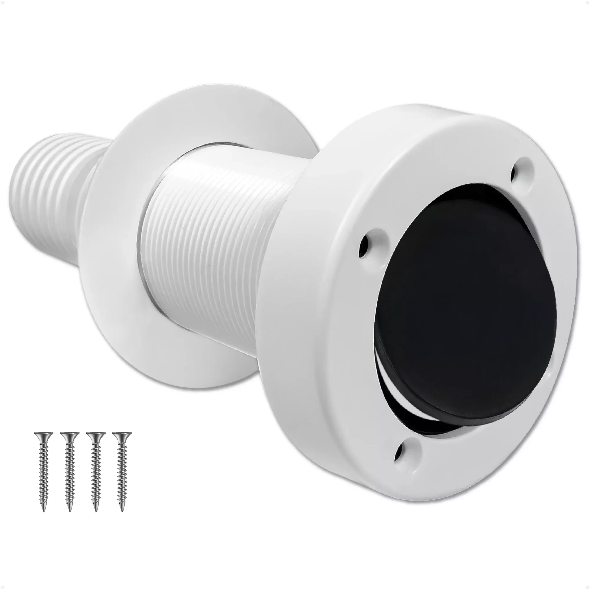 1-1/2" Boat Through Hull with Scupper Valve - Self-Bailing Deck Drain for Boats