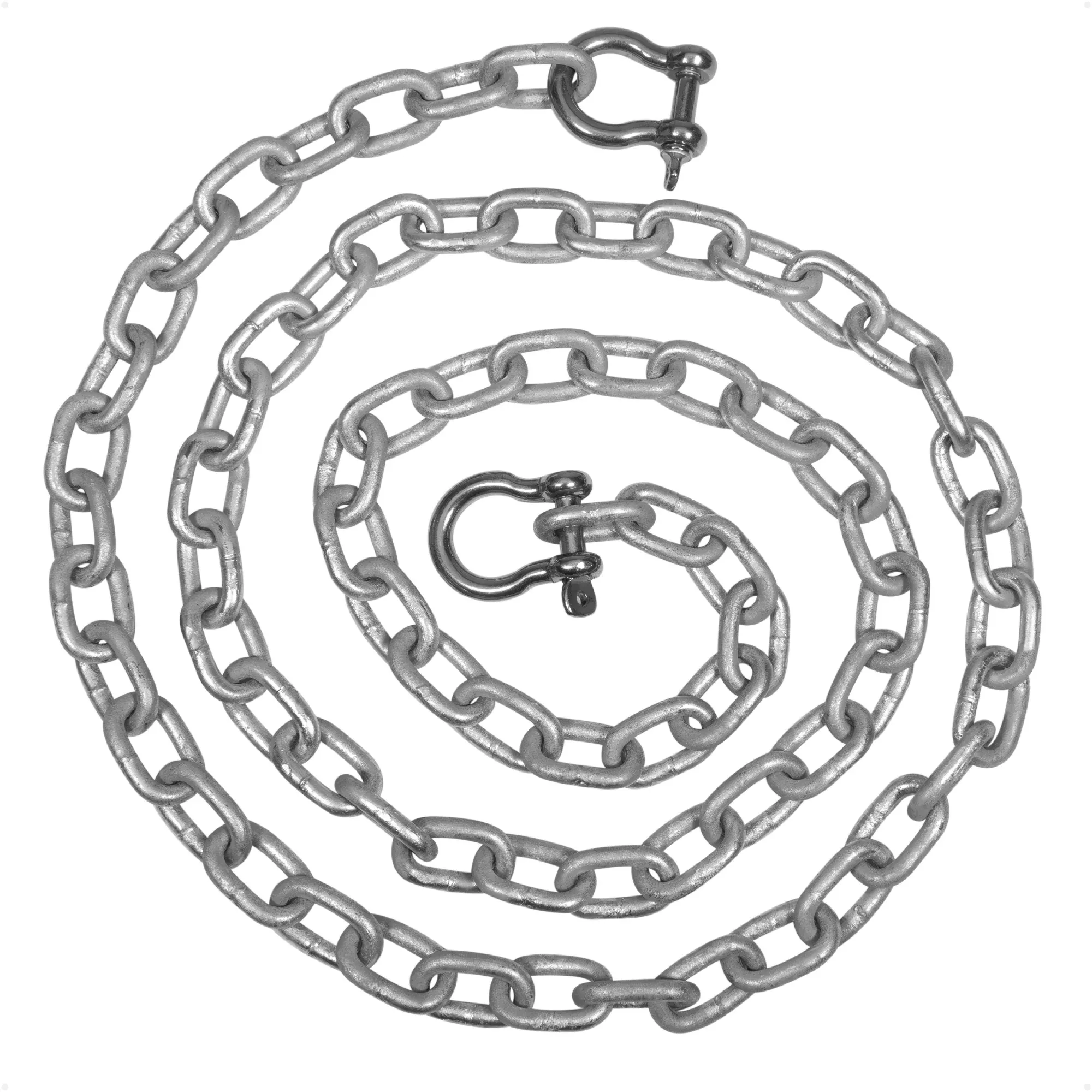 1/4" x 10' Anchor Chain with 2 Shackles, HT G4 Galvanized Steel