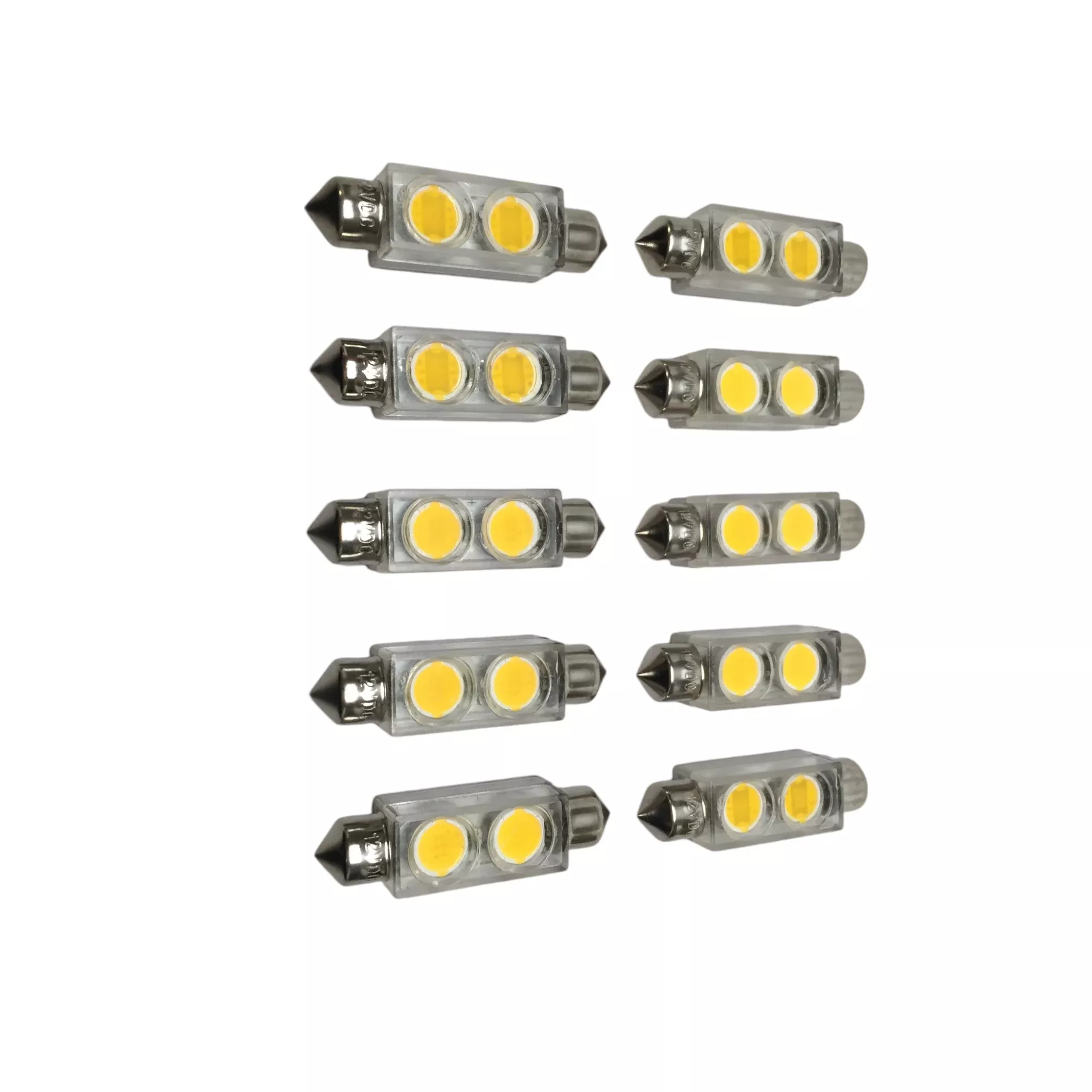10 PCS Pactrade Marine Boat RV Auto Car Trailer Bus LED 2 Bulb Festoon Type Warm White