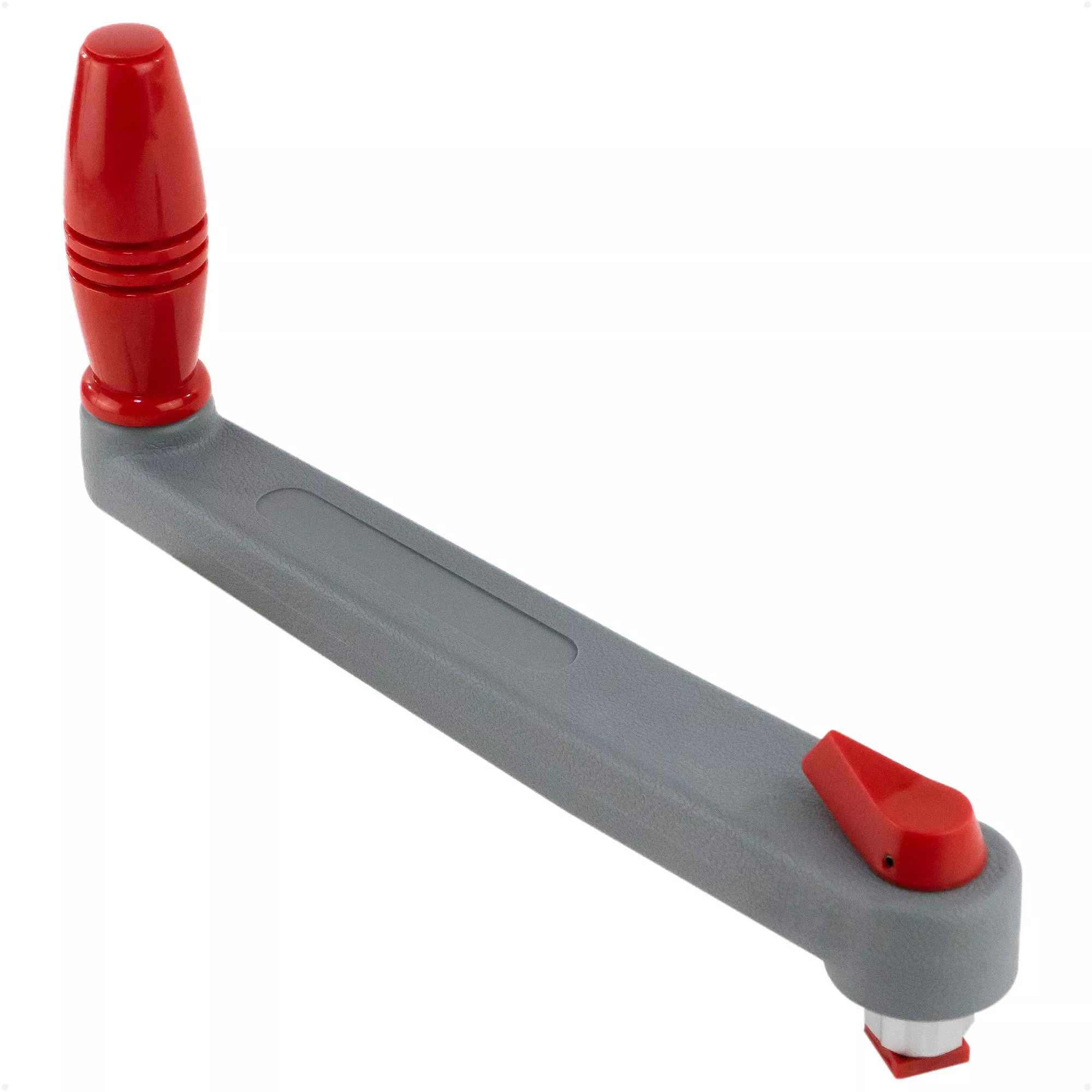 10" Universal Floating Winch Handle, Lock-in Mechanism, Gray & Red