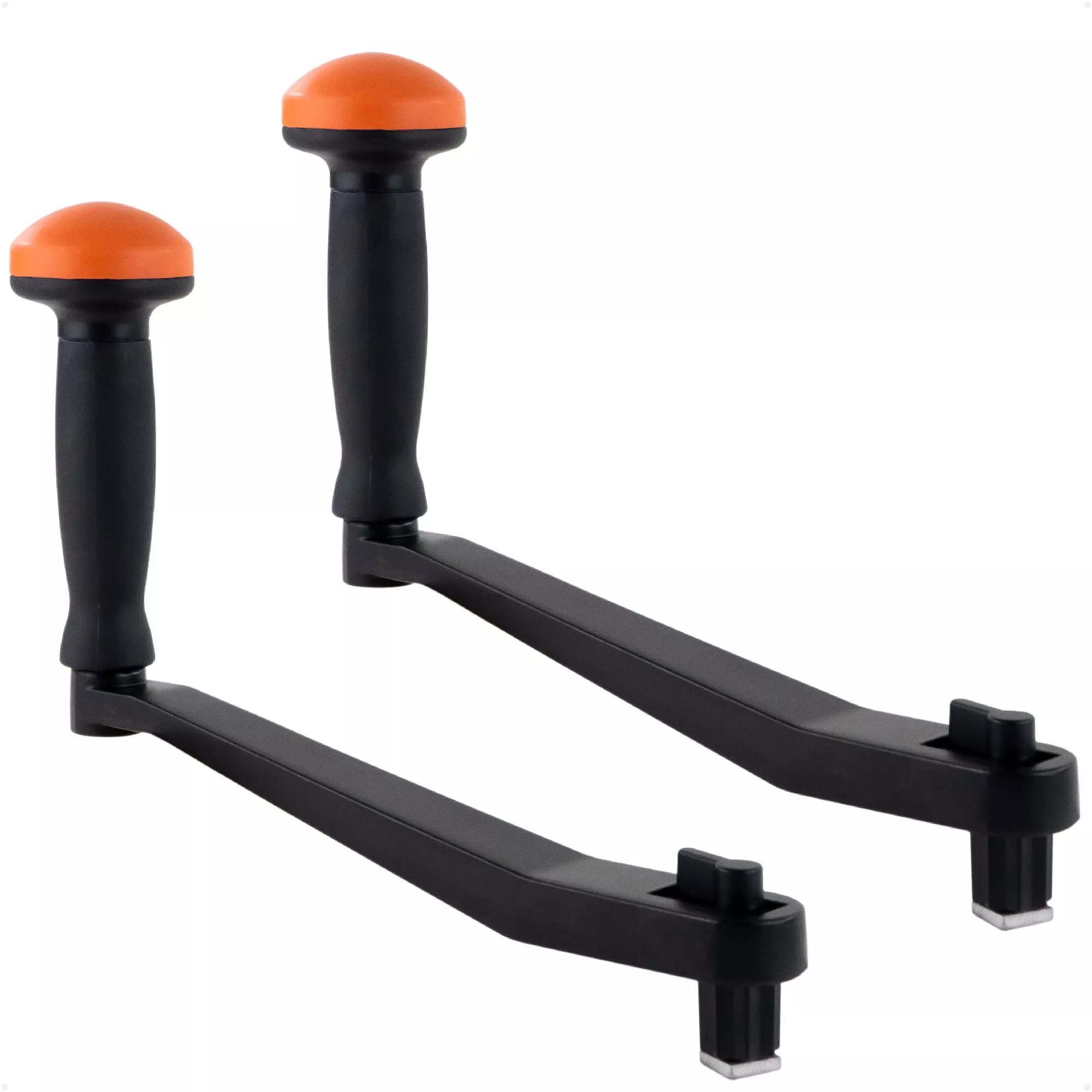 10" Universal Winch Handle Palm Grip, Lock-in Mechanism, Black & Orange, 2-Pack