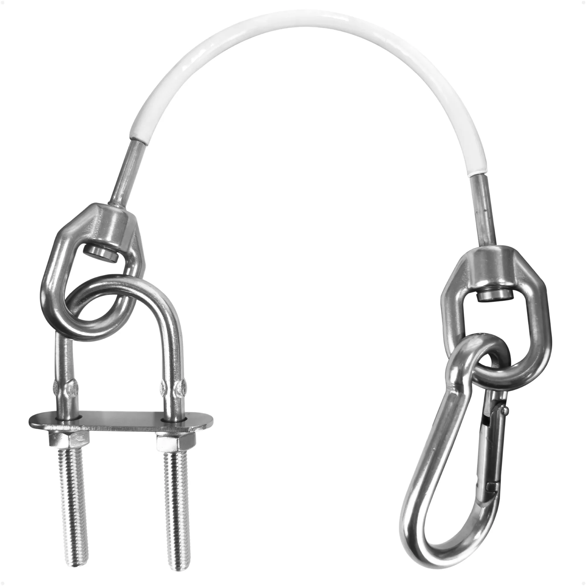 12" Anchor Safety Strap - 5/16" U-Bolt, Stainless Steel/PVC Coated