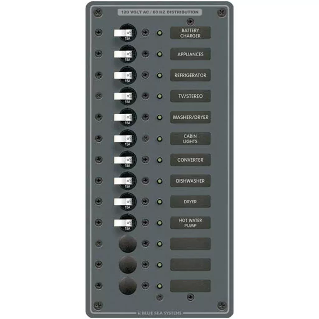120V AC, Main 30amp Breaker Plus 11 Positions