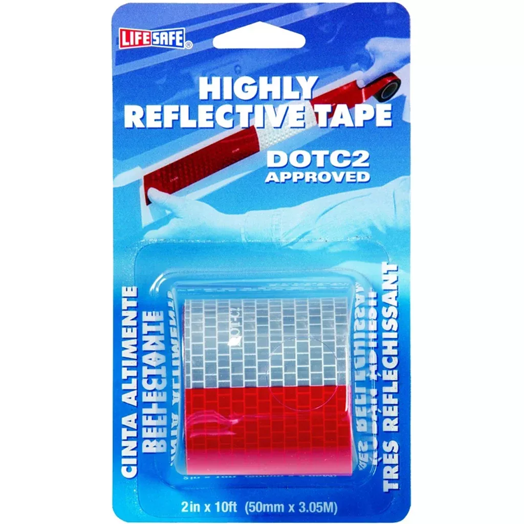2" x 10' Roll Red/Silver Reflective Tape