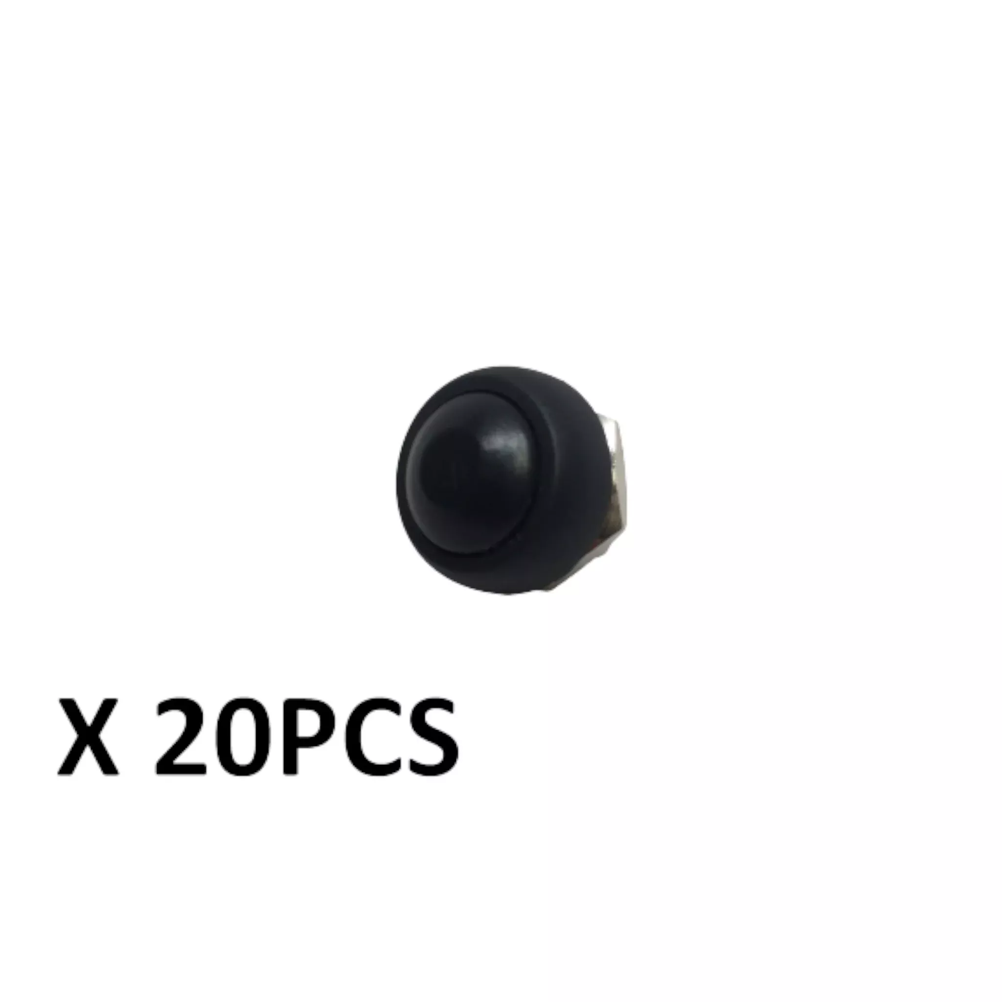 20 PCS Pactrade Marine Boat Car 12MM Mini Round Black Push Button Switch Momentary ON-OFF