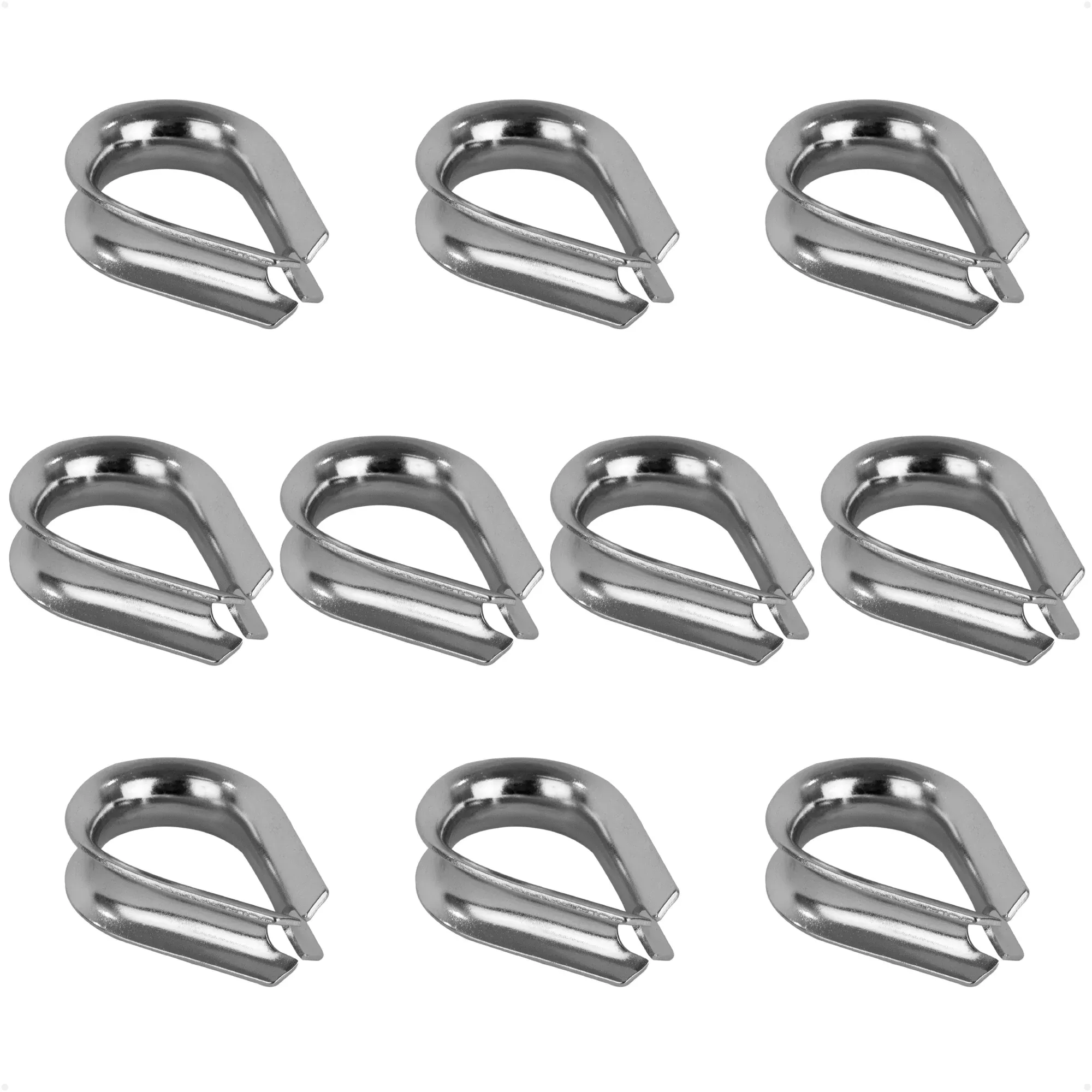 3/16" Wire Rope Thimble, AISI316 Stainless Steel, 10-Pack