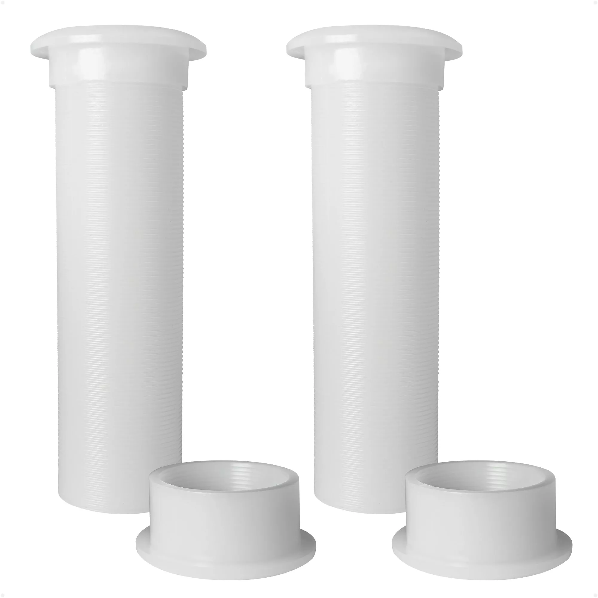 3/4" Motorwell Thru-Hull Drain Tube, White Nylon, 2-Pack
