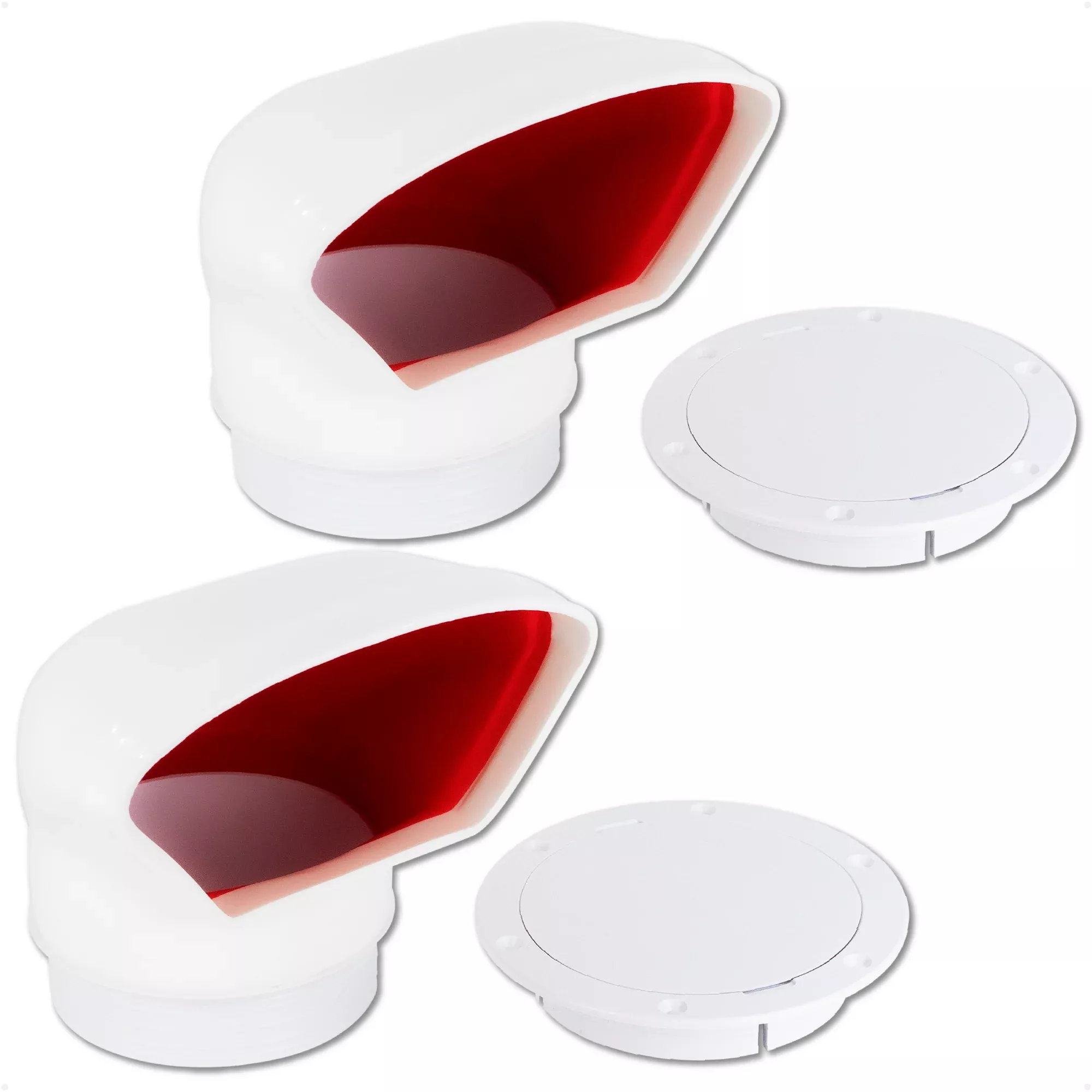 3" Cowl Vent with Snap-On Deck Plate & Cover, 2-Pack