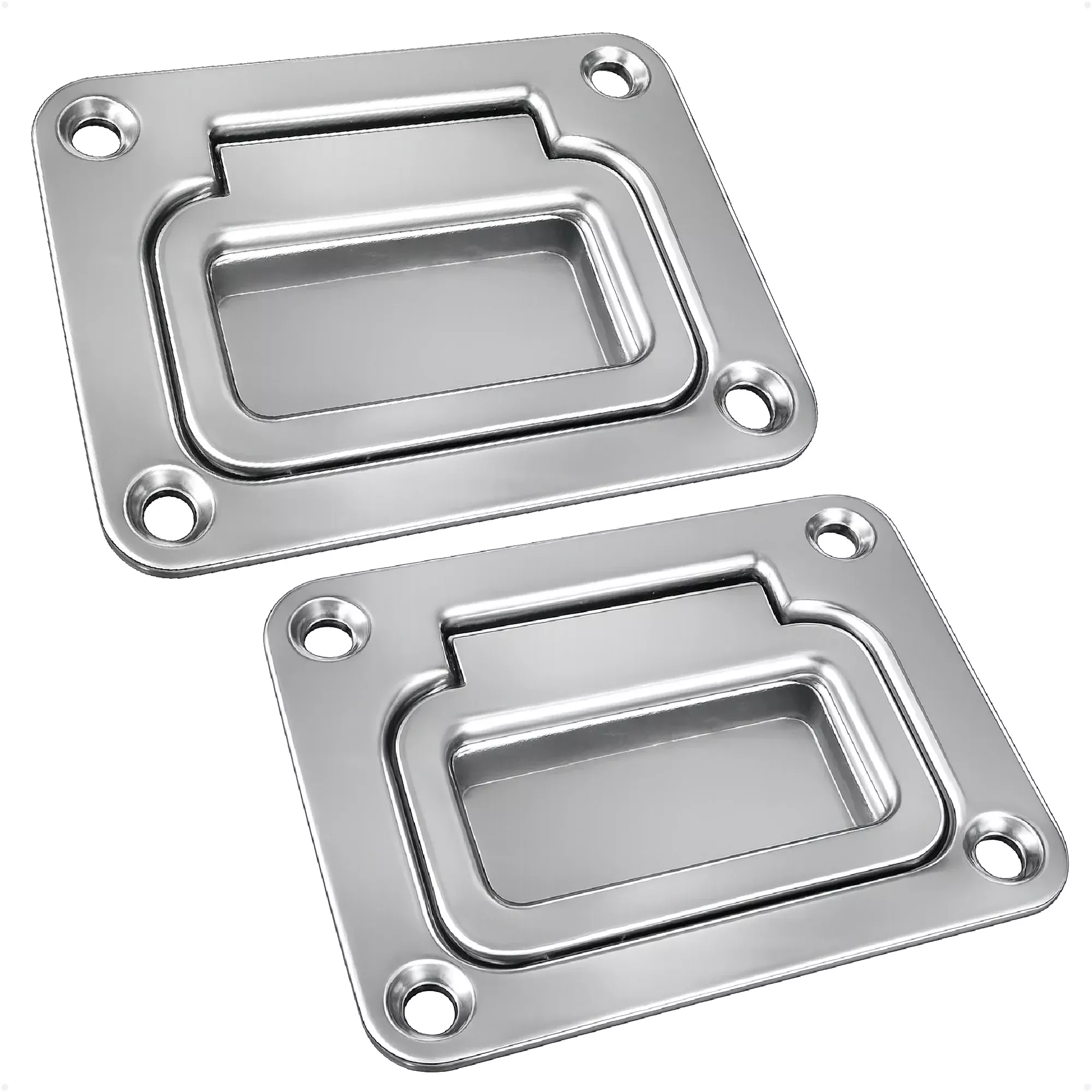 3" x 2-1/4" Flush Hatch Ring Pull, Stainless Steel, 2-Pack