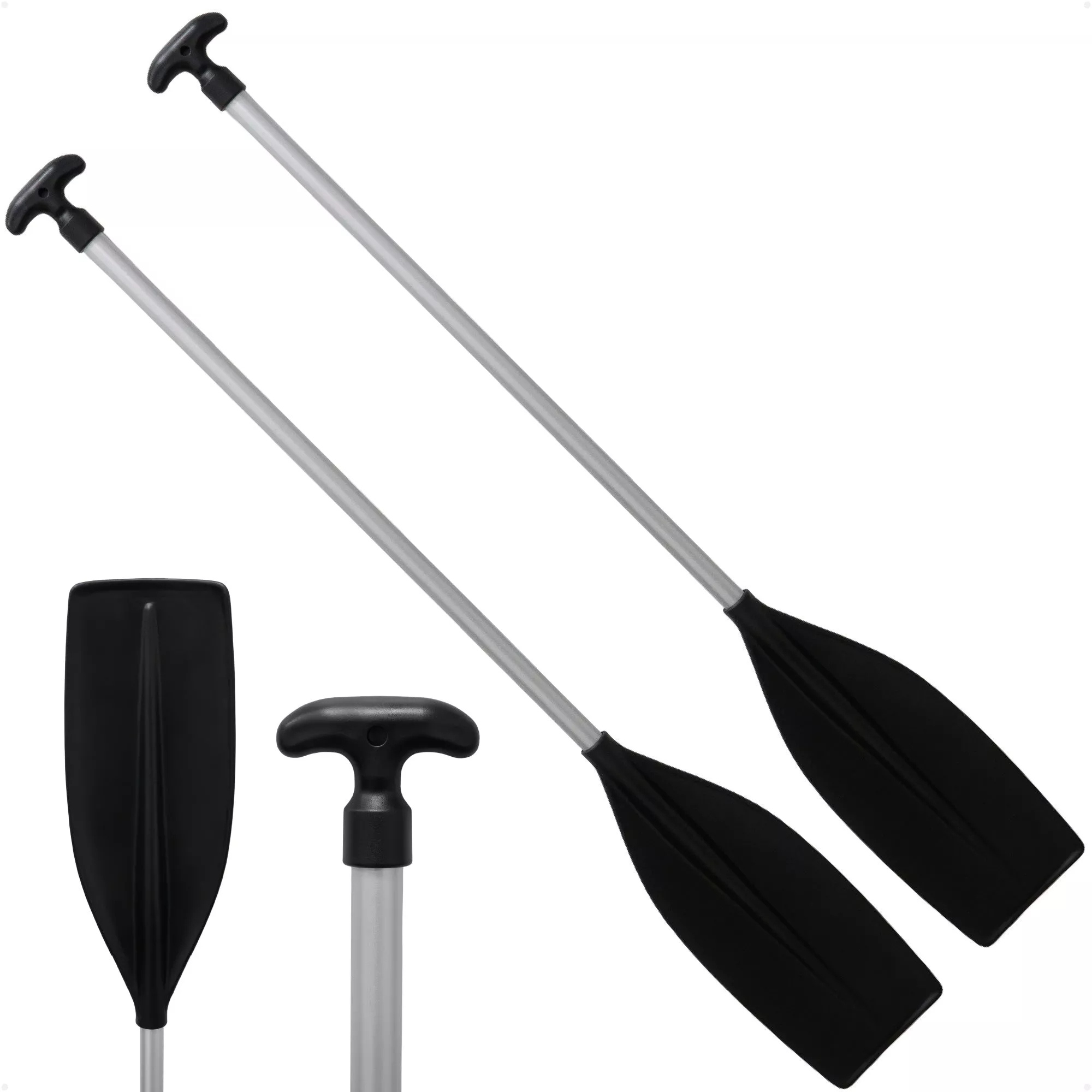 4' Paddle, T-Handle, Black, Aluminum, 2-Pack