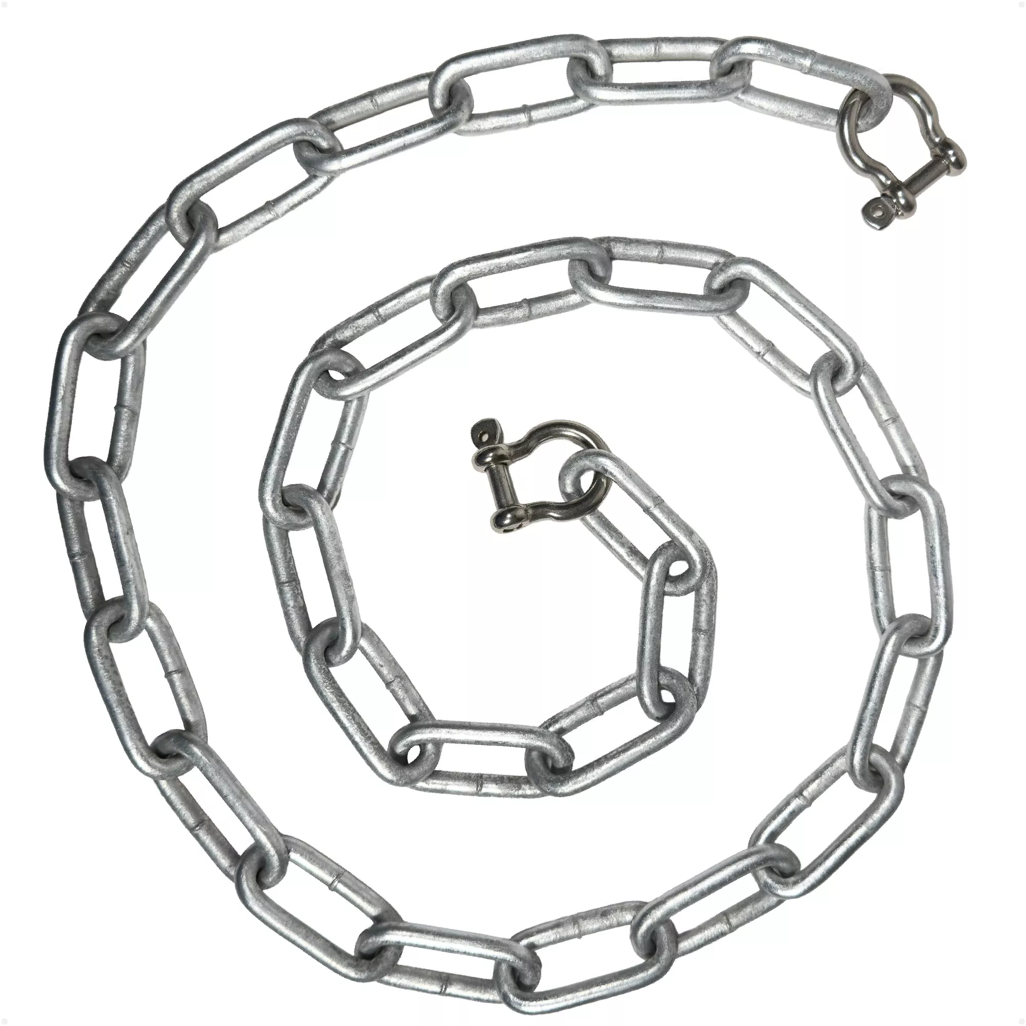 5/16" x 10' Anchor Chain with 2 Shackles, Galvanized Steel