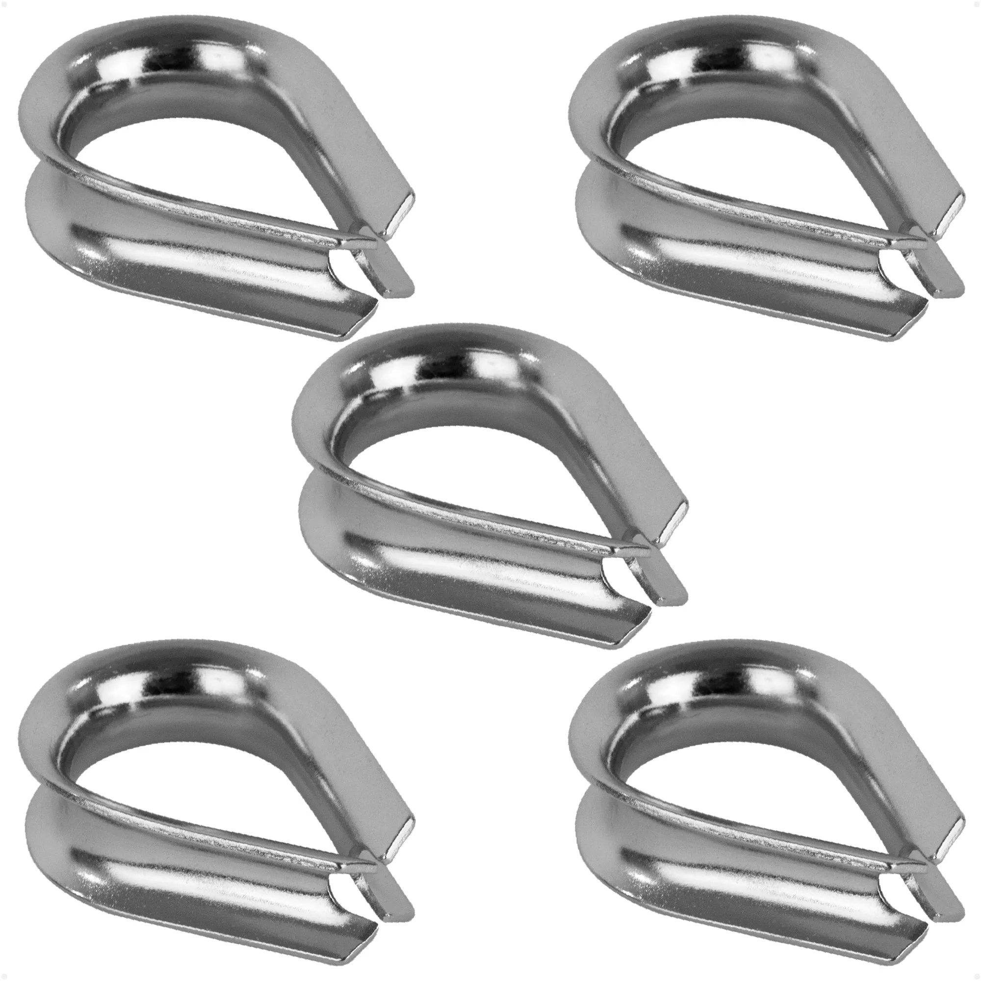 5/8" Wire Rope Thimble, AISI316 Stainless Steel, 5-Pack