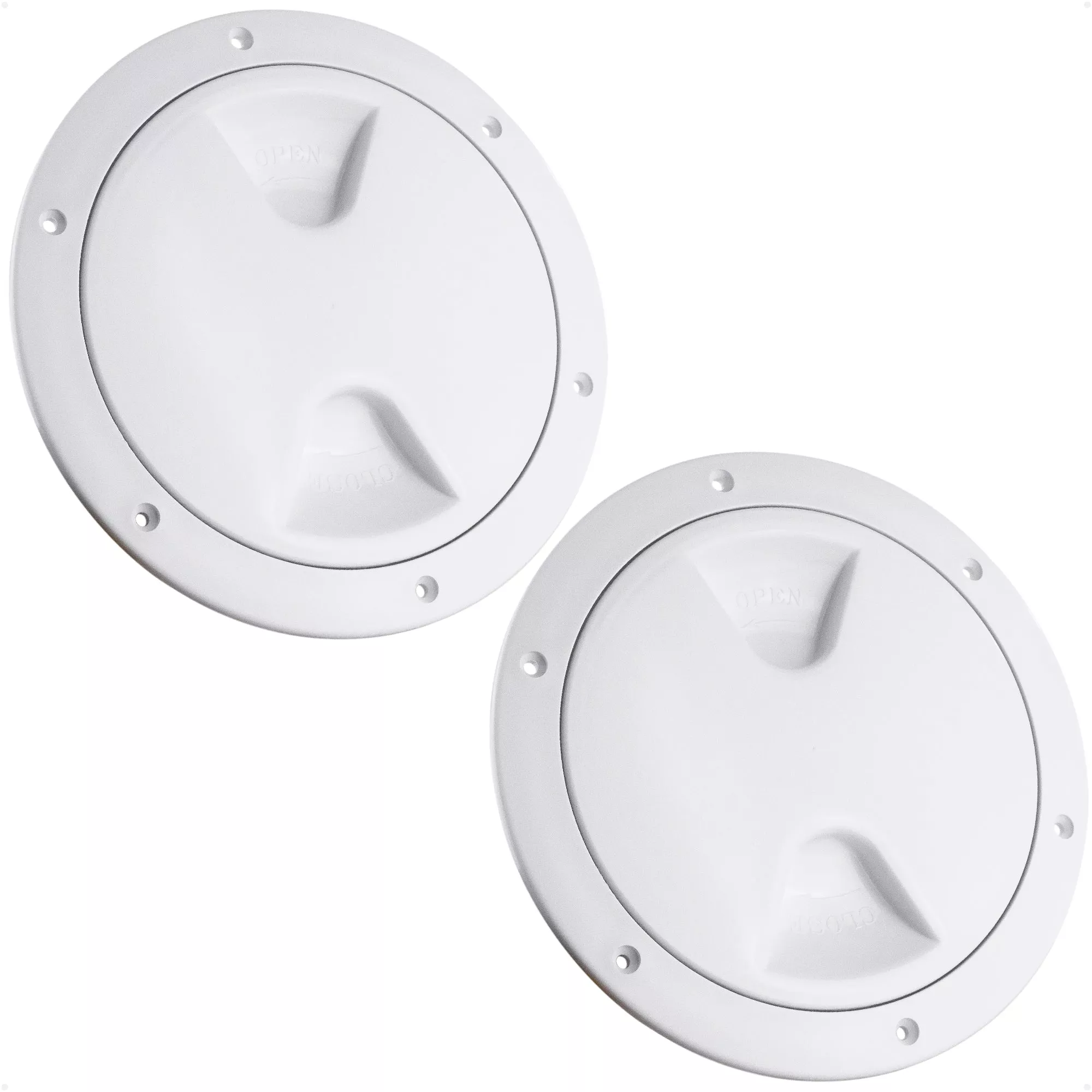 5" Deck Plate, Round Screw-in, White, 2-Pack