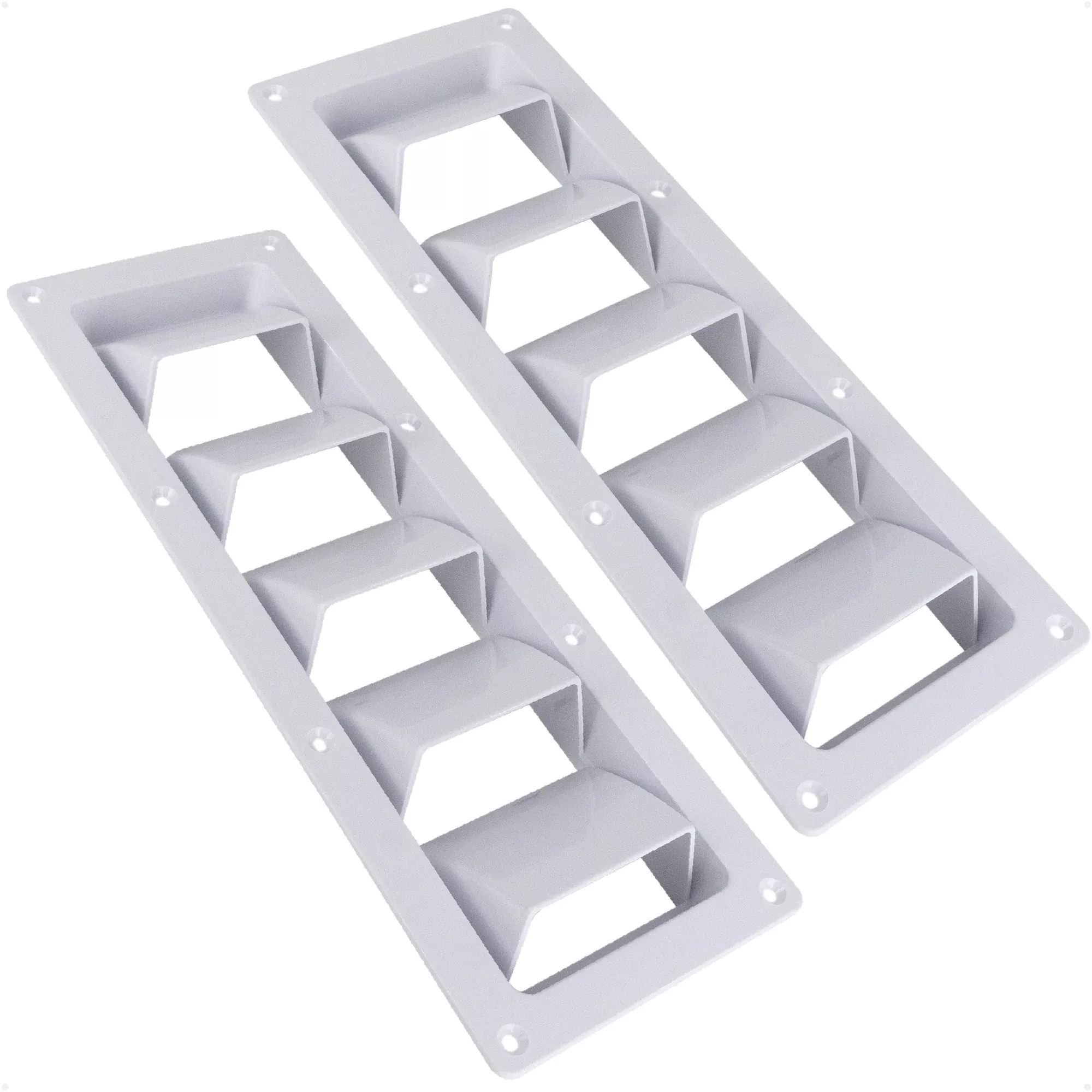 5-Slotted Louvered Ventilators, 13-1/4" x 4-3/4", White, 2-Pack