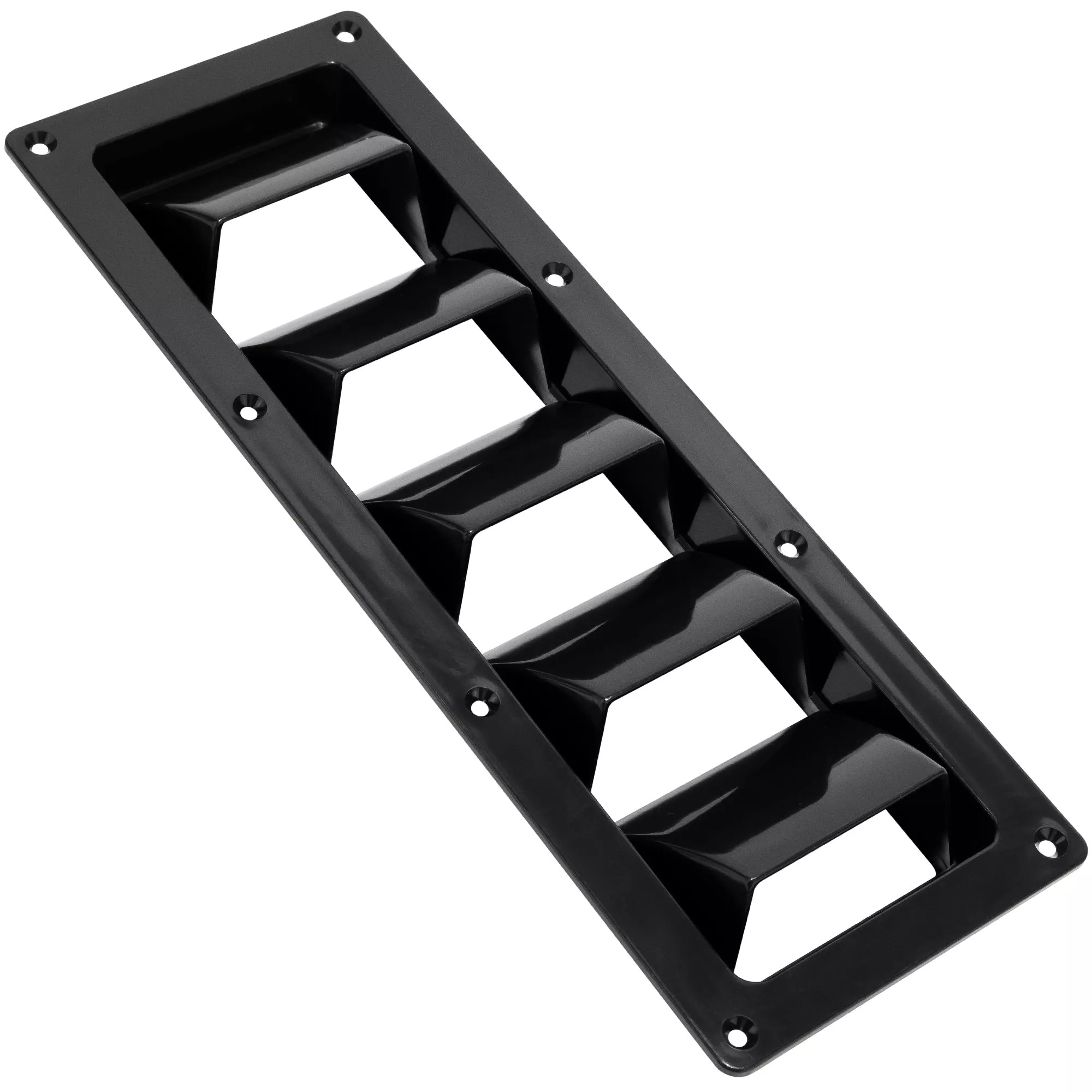 5-Slotted Louvered Ventilators, 13-1/4" x4-3/4", Black