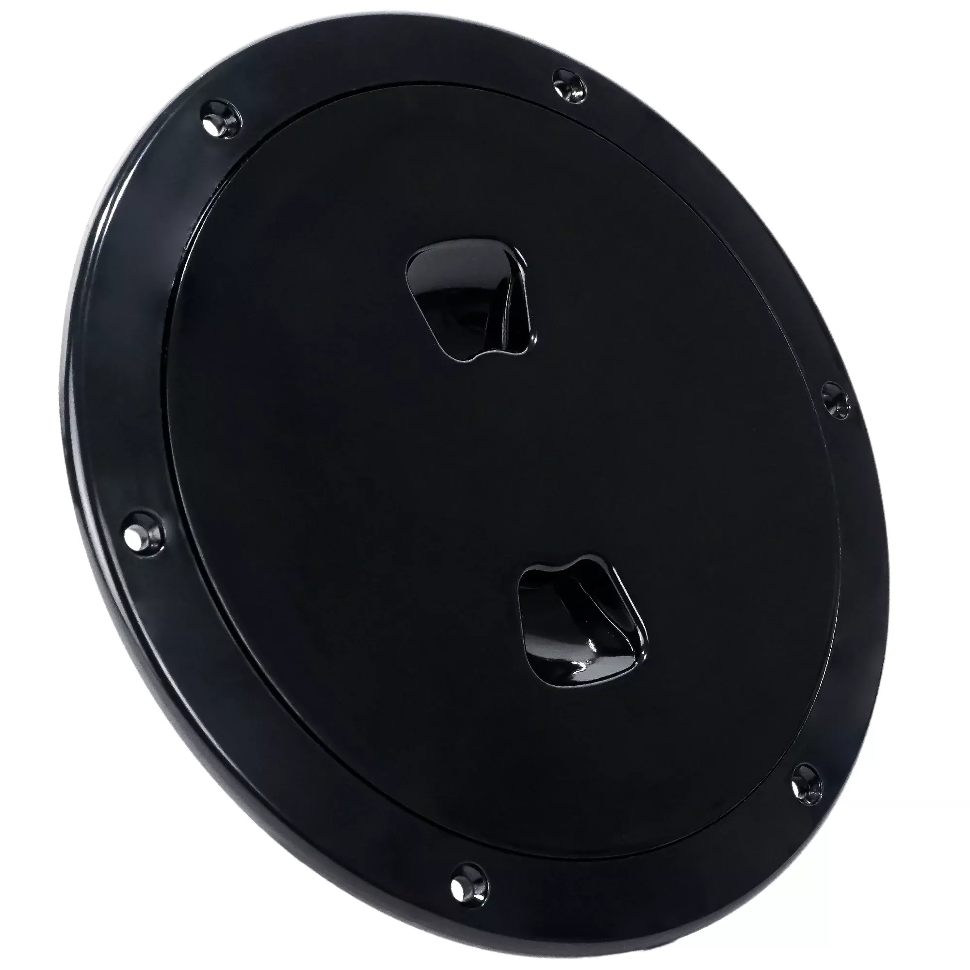 6" Deck Plate, Round Screw-in, Black