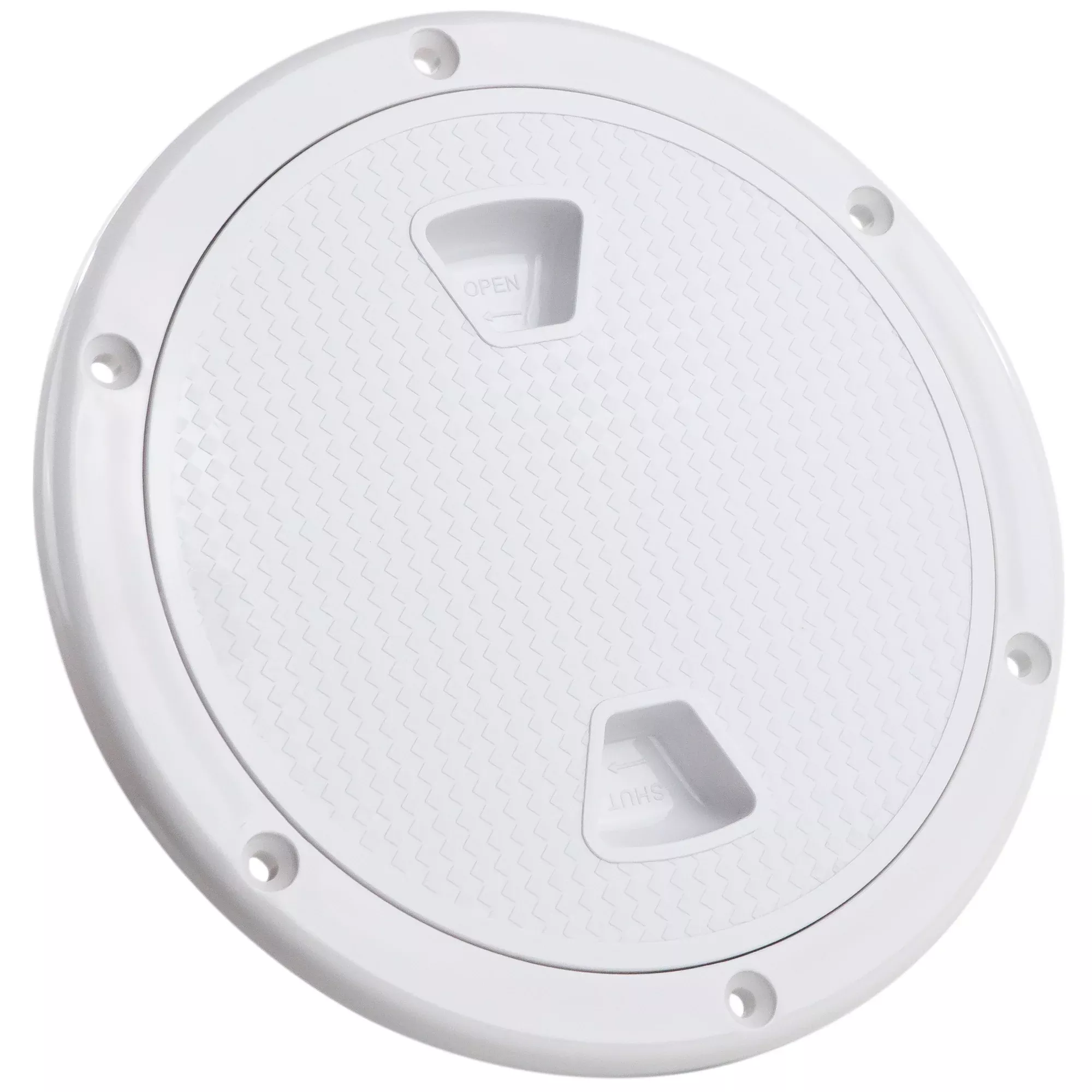 6" Deck Plate, Round Screw-in, Non-slip, White