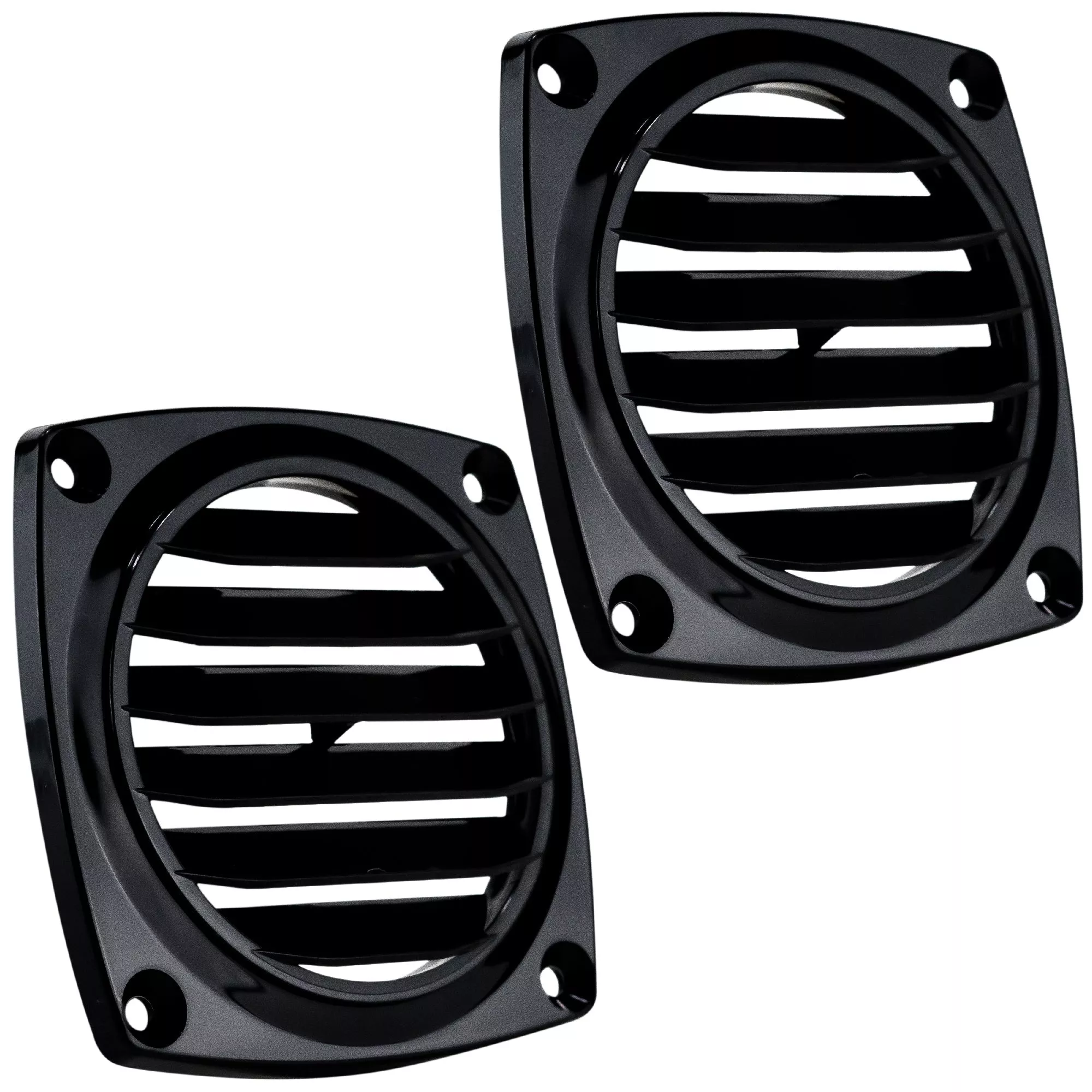 6-Slotted Louvered Flush Hose Ventilators, 3" Hose Diameter, Black, 2-Pack