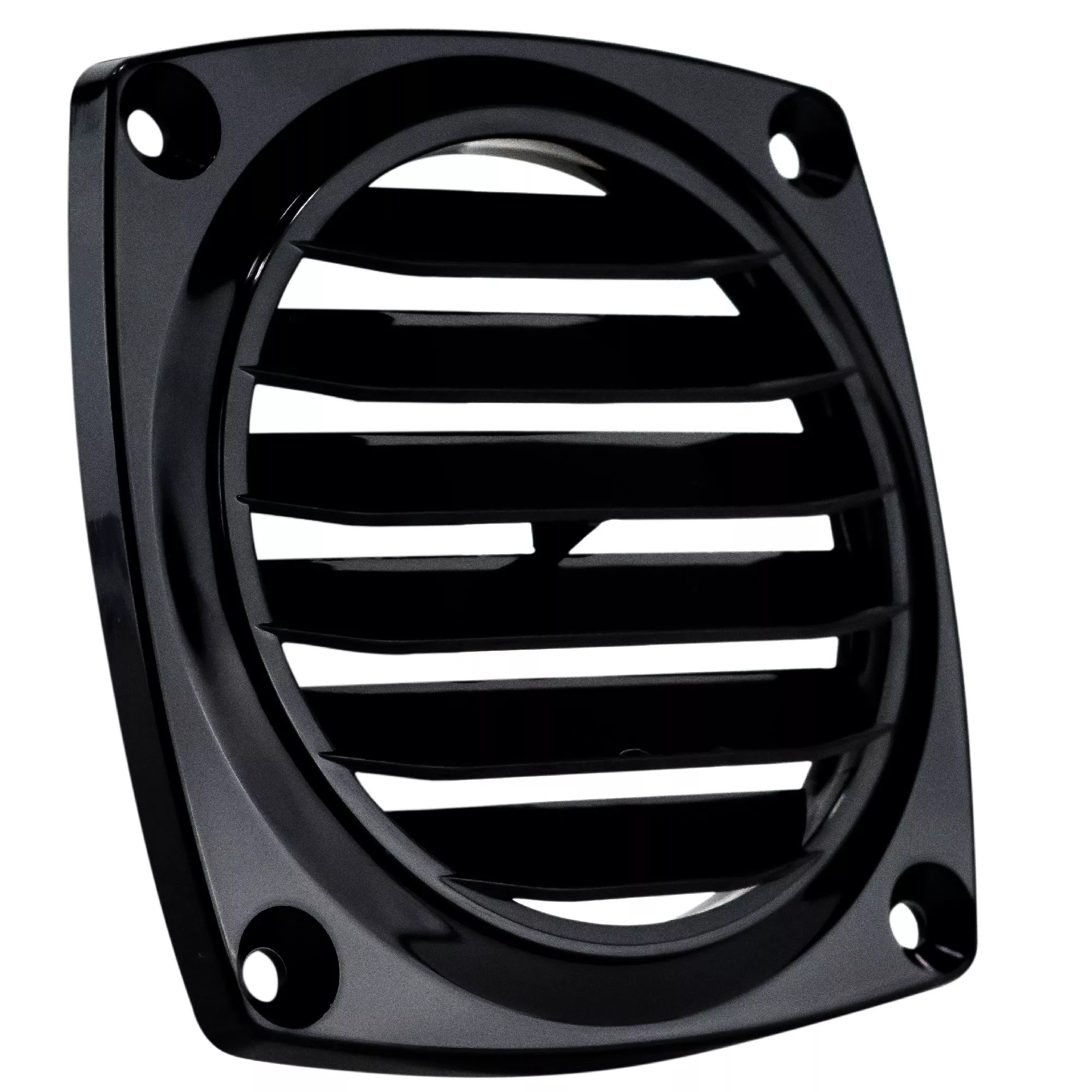 6-Slotted Louvered Flush Hose Ventilators, 3" Hose Diameter, Black