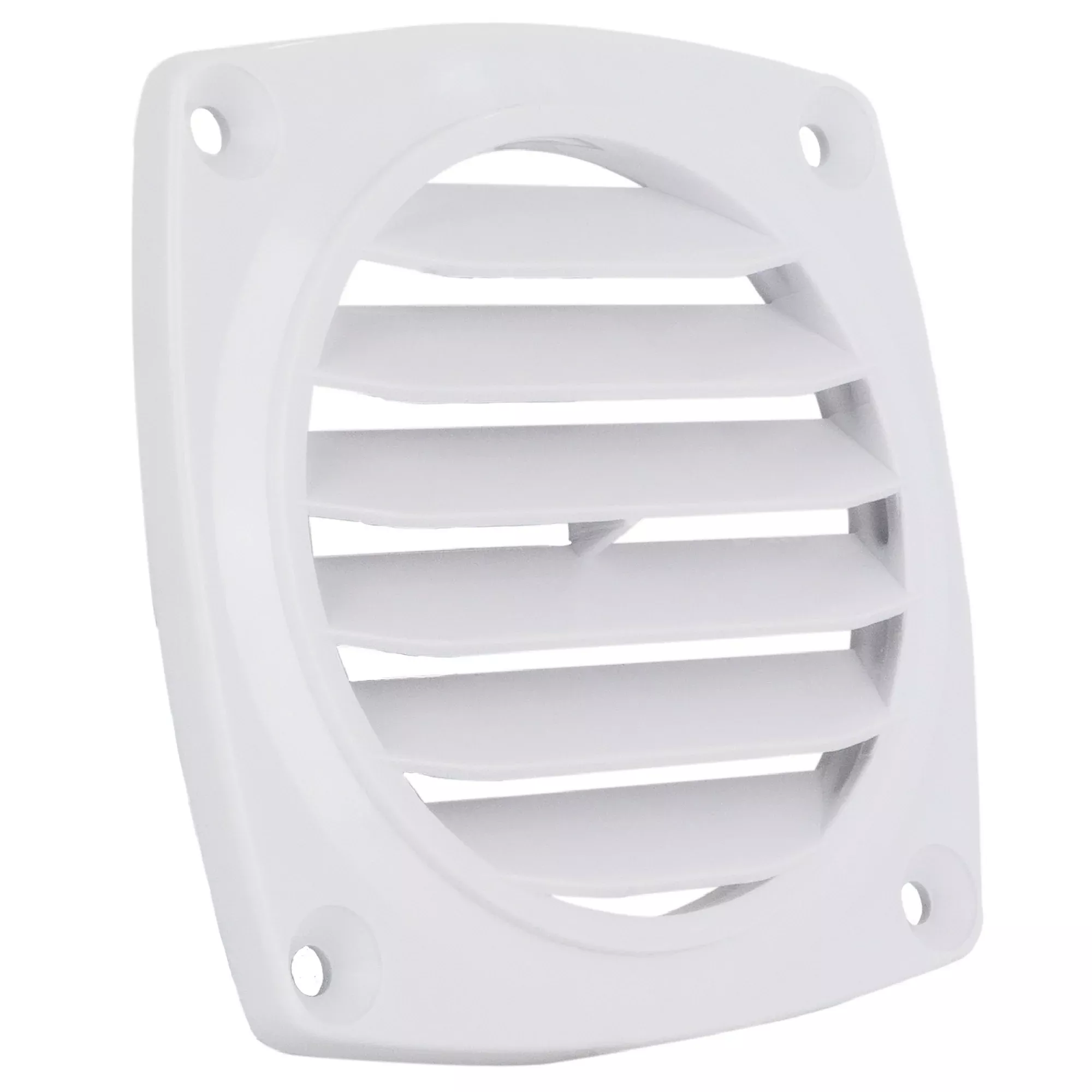 6-Slotted Louvered Flush Hose Ventilators, 3" Hose Diameter, White