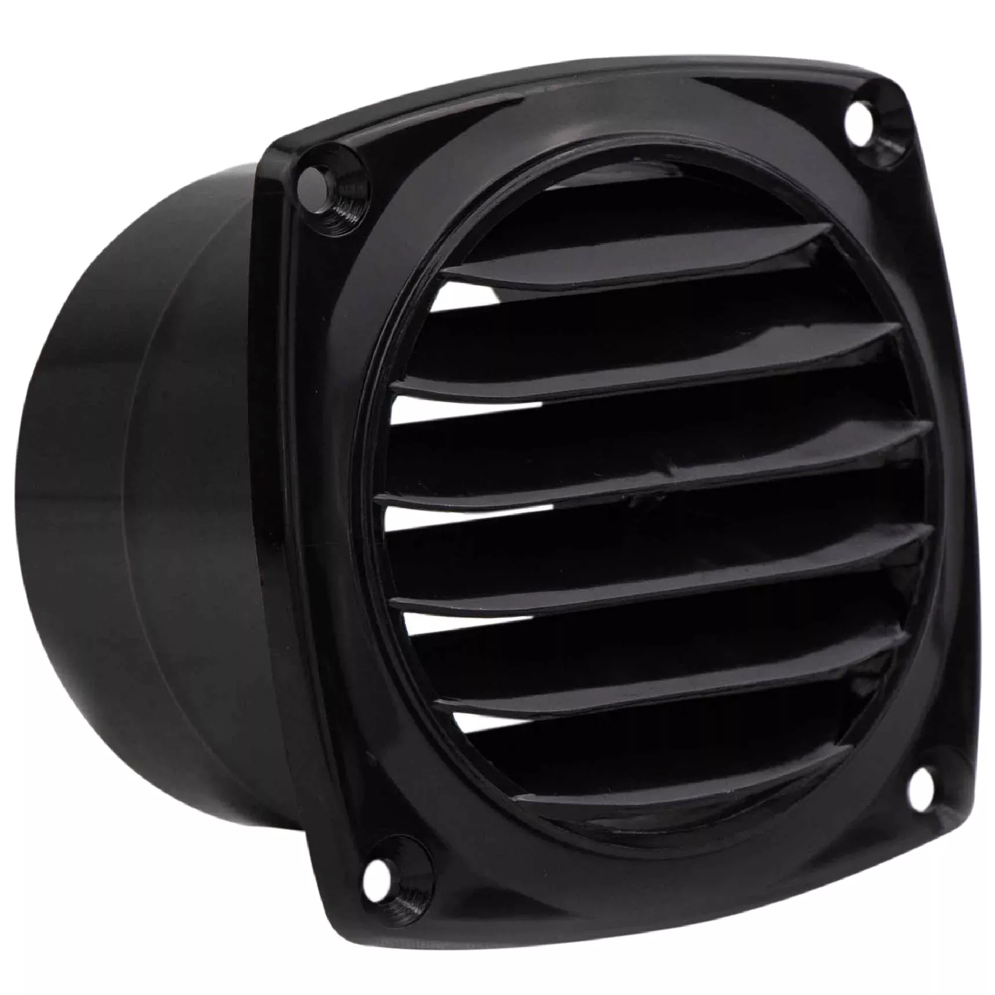 6-Slotted Louvered Hose Vent, 3" Hose Diameter, Black