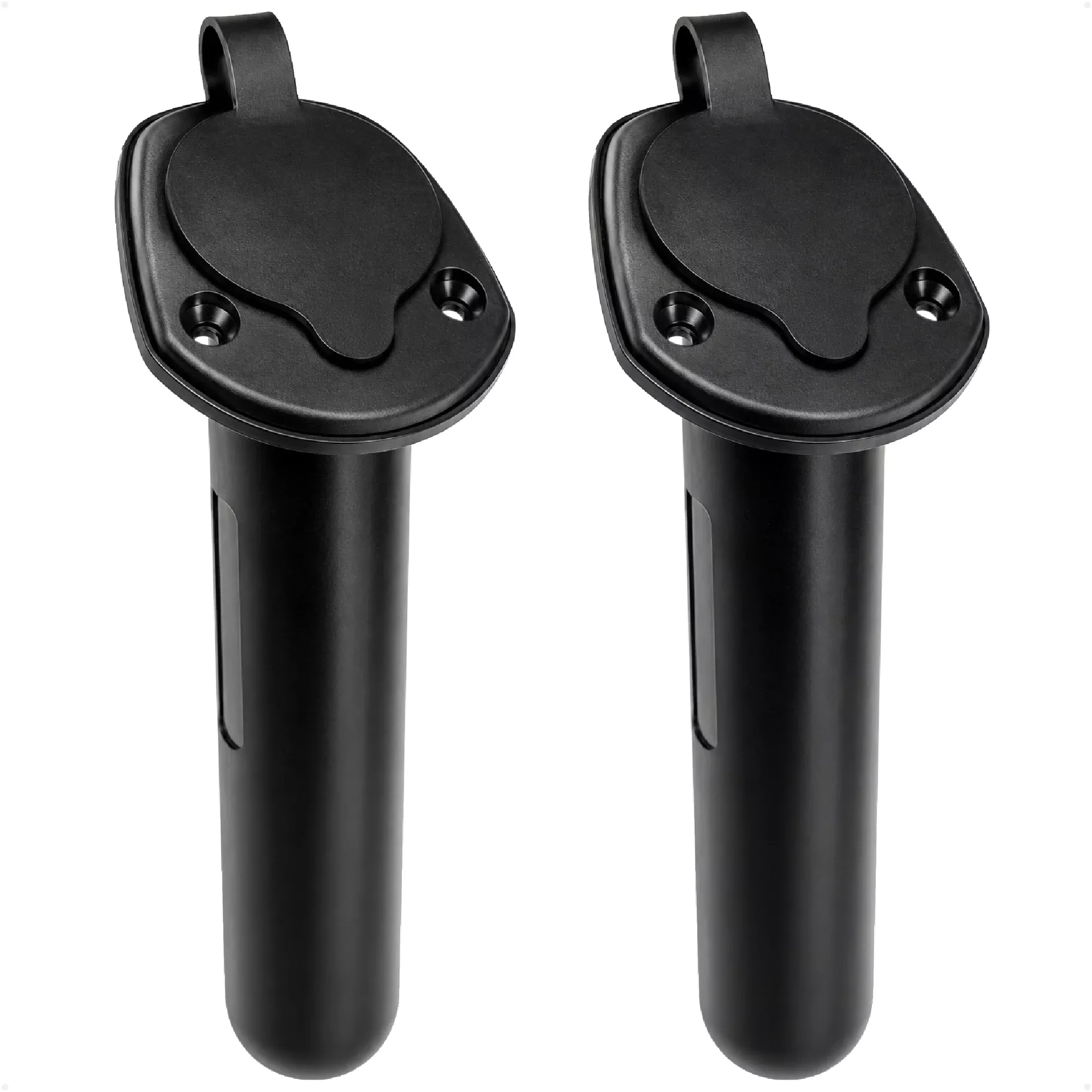 60-Degree Flush Mount Fishing Rod Holder - Black Nylon, 2-Pack