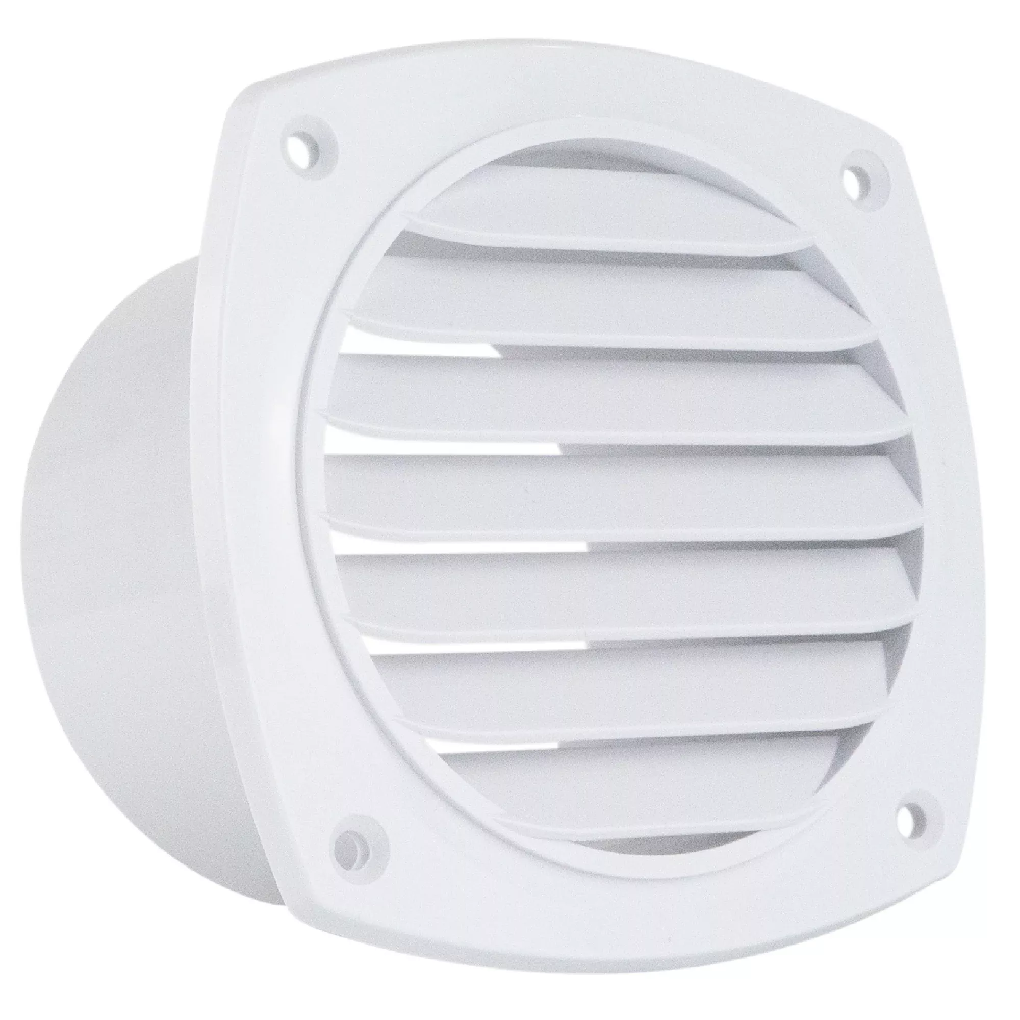 7-Slotted Louvered Hose Vent, 4" Hose Diameter, White