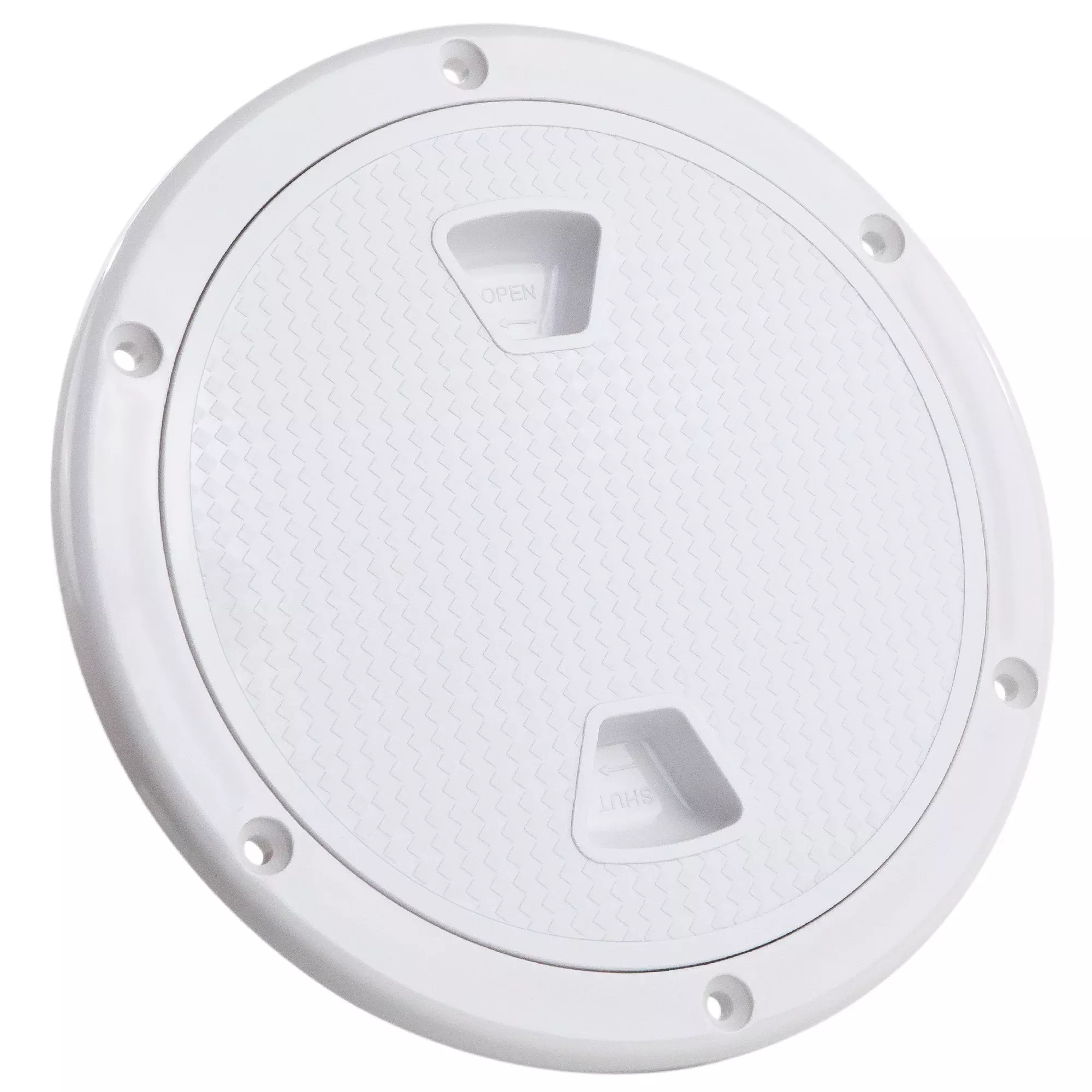 8" Deck Plate, Round Screw-in, Non-slip, White