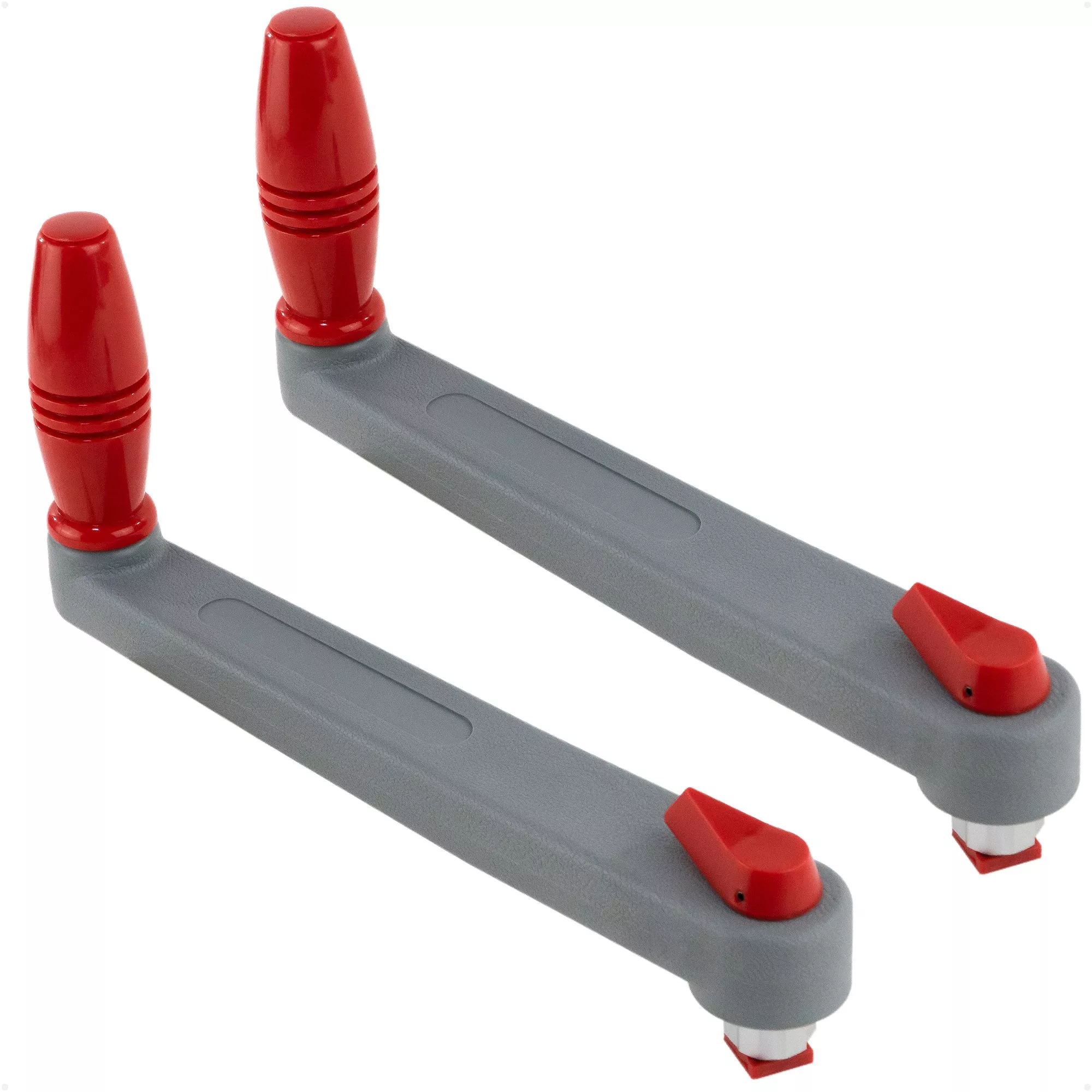8" Universal Floating Winch Handle, Lock-in Mechanism, Gray & Red, 2-Pack