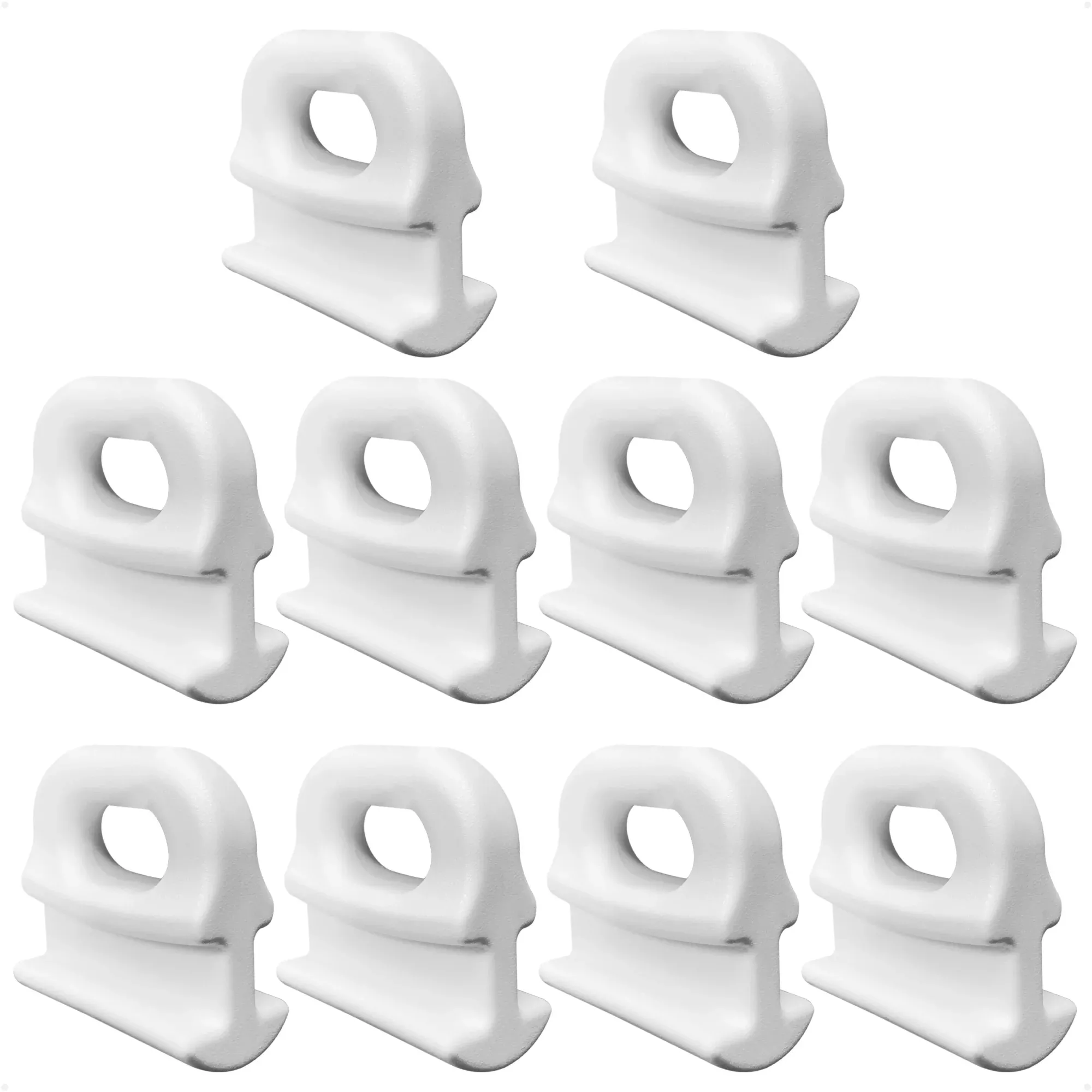 9/16" (14mm) Sail Slide Internal Track, White Nylon, 10-Pack