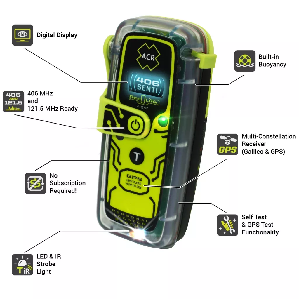 ACR ResQLink View PLB with text - Buoyant