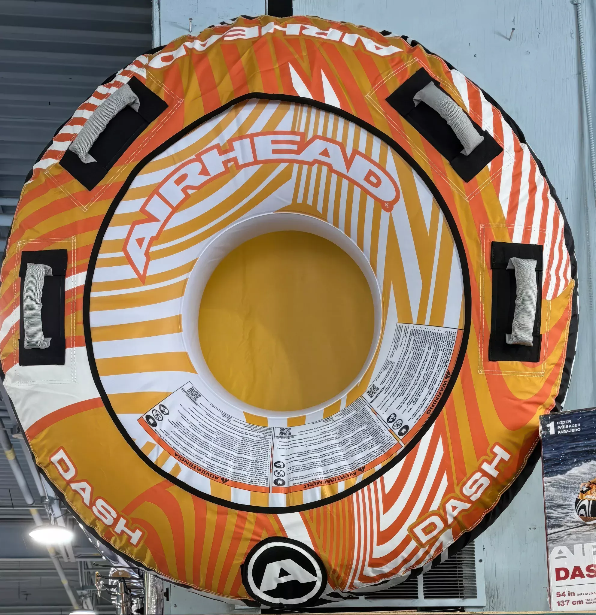 Airhead Dash 1-Rider Towable Tube orange/white*FA*