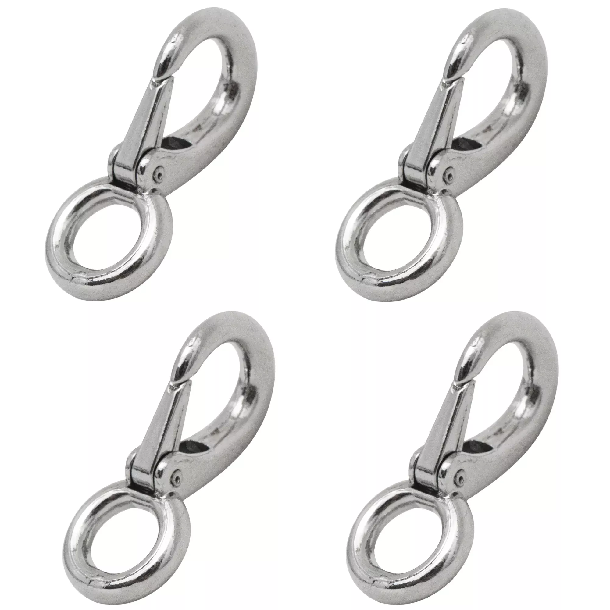 Bimini Top Fixed-Eye Spring Snap, Zinc Alloy, 4-Pack