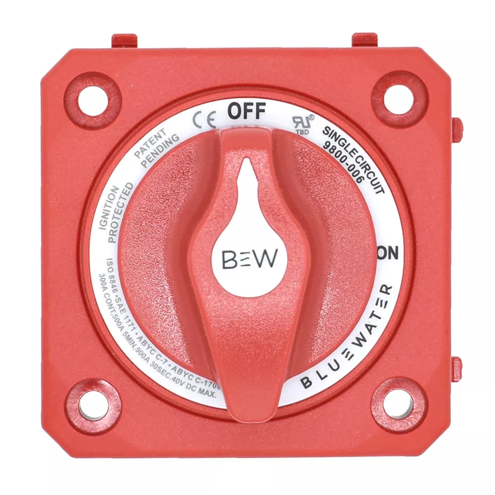 Bluewater On/Off Switch Battery Switch - Panel Mount - Red [9800-006-10]