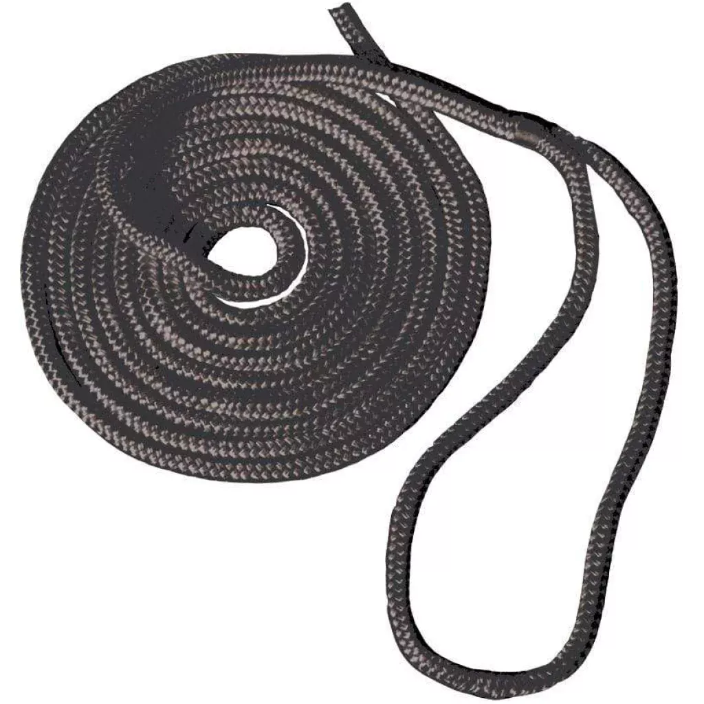 Braided Nylon Dock Line w/Eye 3/4" x 35' Black