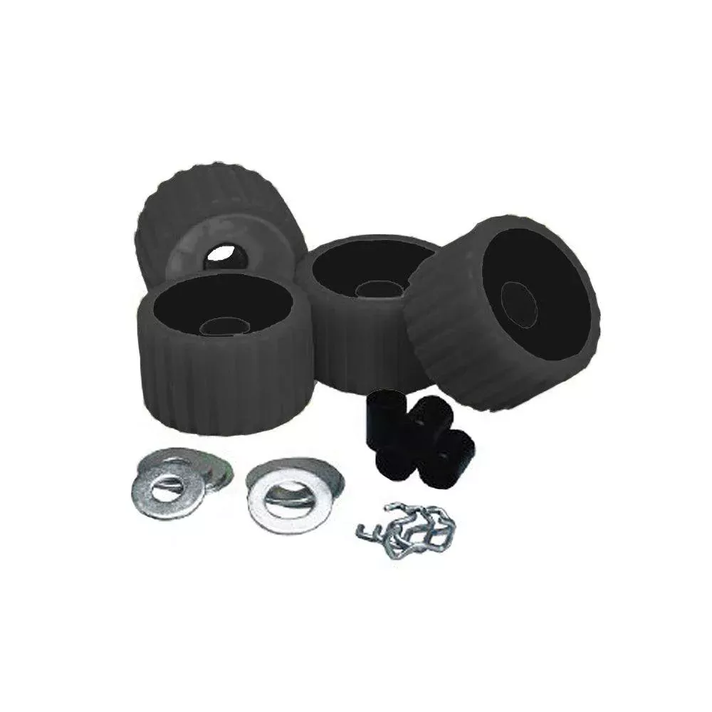 C.E. Smith Ribbed Roller Replacement Kit – 4 Pack – Black[29210]