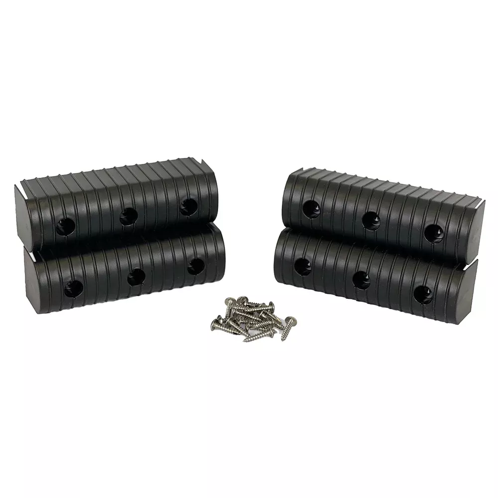 Caliber BunkWrap End Cap 2x6" Black Accessory Kit w/Stainless Steel Hardware *4-Pack [23053-BK]