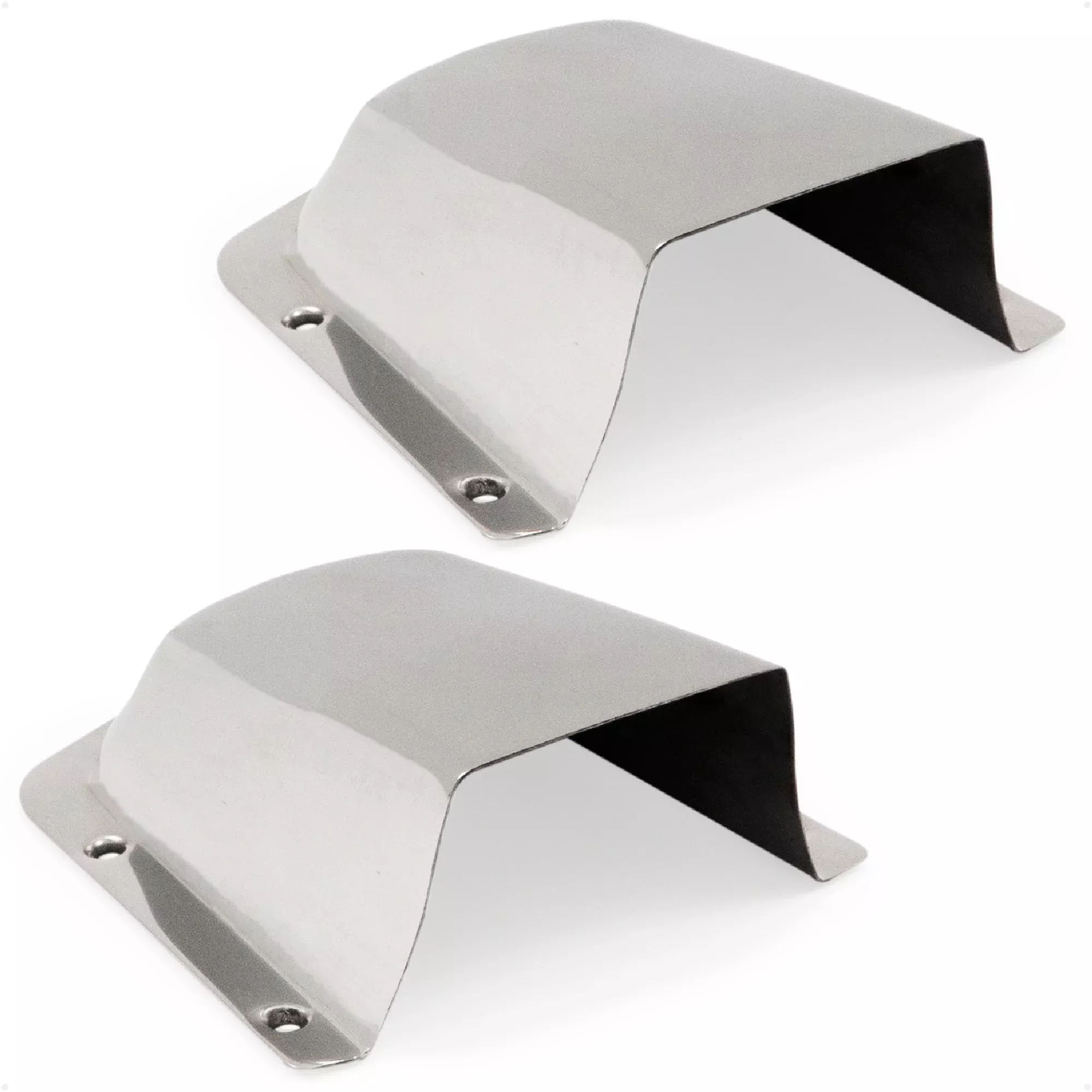 Clamshell Vent Cover, Base 6" L x 4-1/2" W, Stainless Steel, 2-Pack