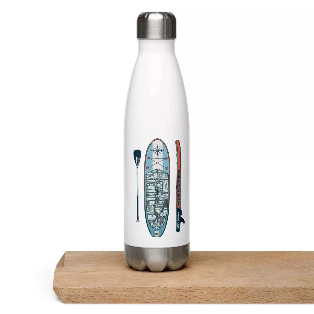 Classic Paddleboard Design Stainless Steel Water Bottle