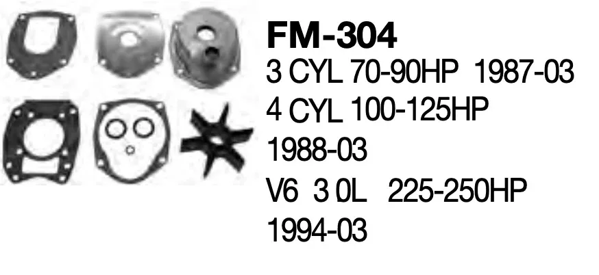 Complete Water Pump Kit for Mercury TorqueMaster & TorqueMaster II Gearcases 47-43026T11, 817275A1)