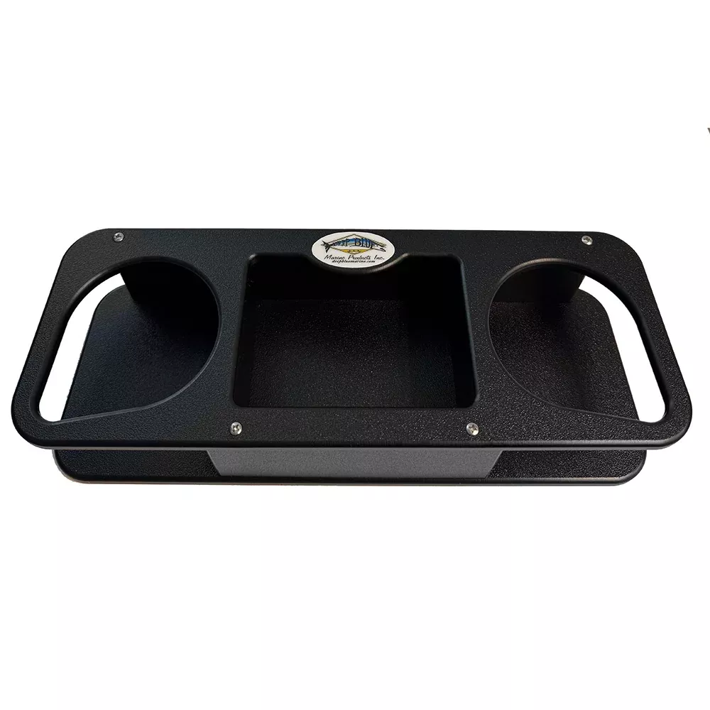 Deep Blue Marine Double Cup Holder w/Suction Cups - Black [MB-2B]