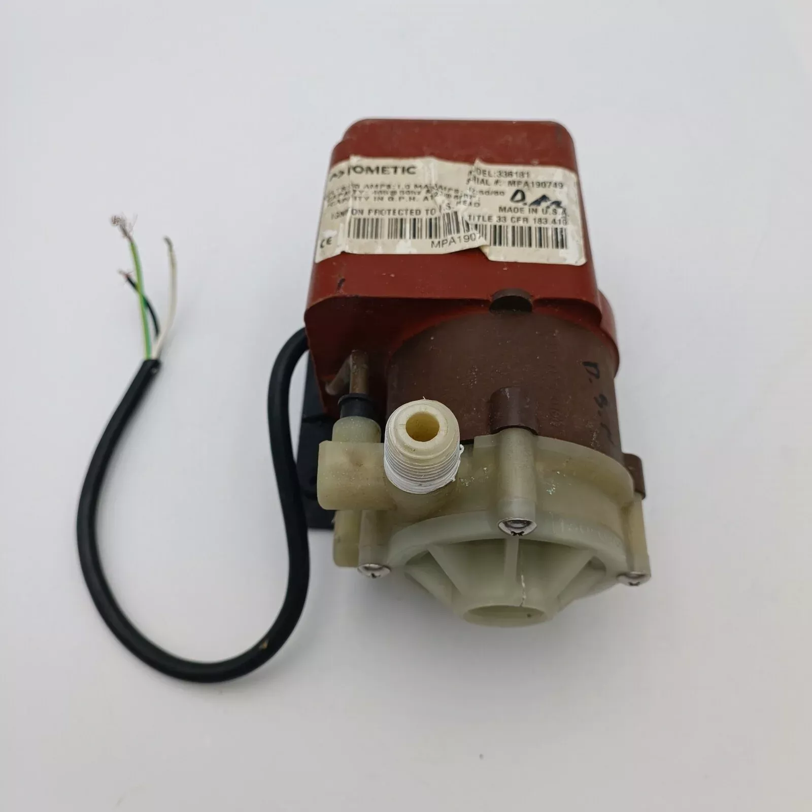 Dometic 336181 MPA190749 Submersible Seawater Pump 250 GPH 230V 50/60 Hz