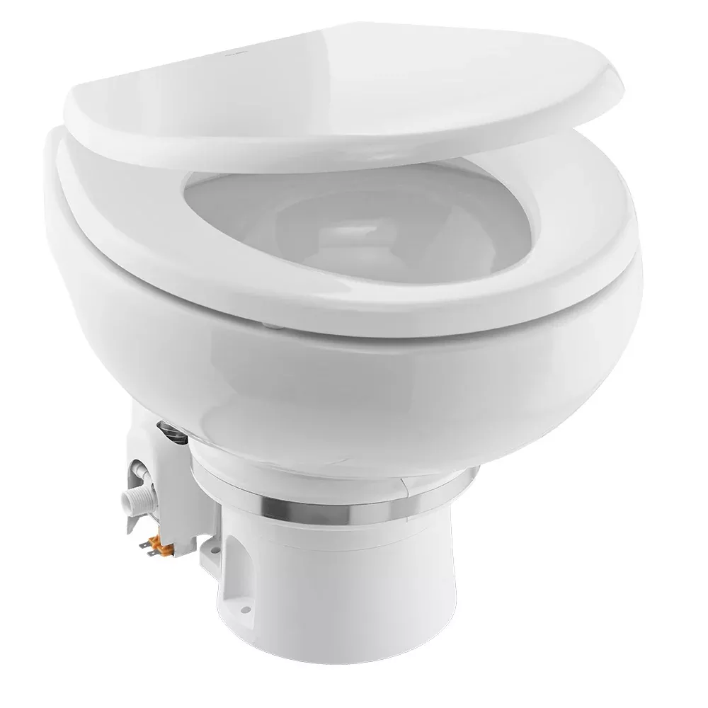 Dometic MasterFlush 7160 White Electric Macerating Toilet w/Orbit Base, Raw Water Flush - 12V [9610007274]