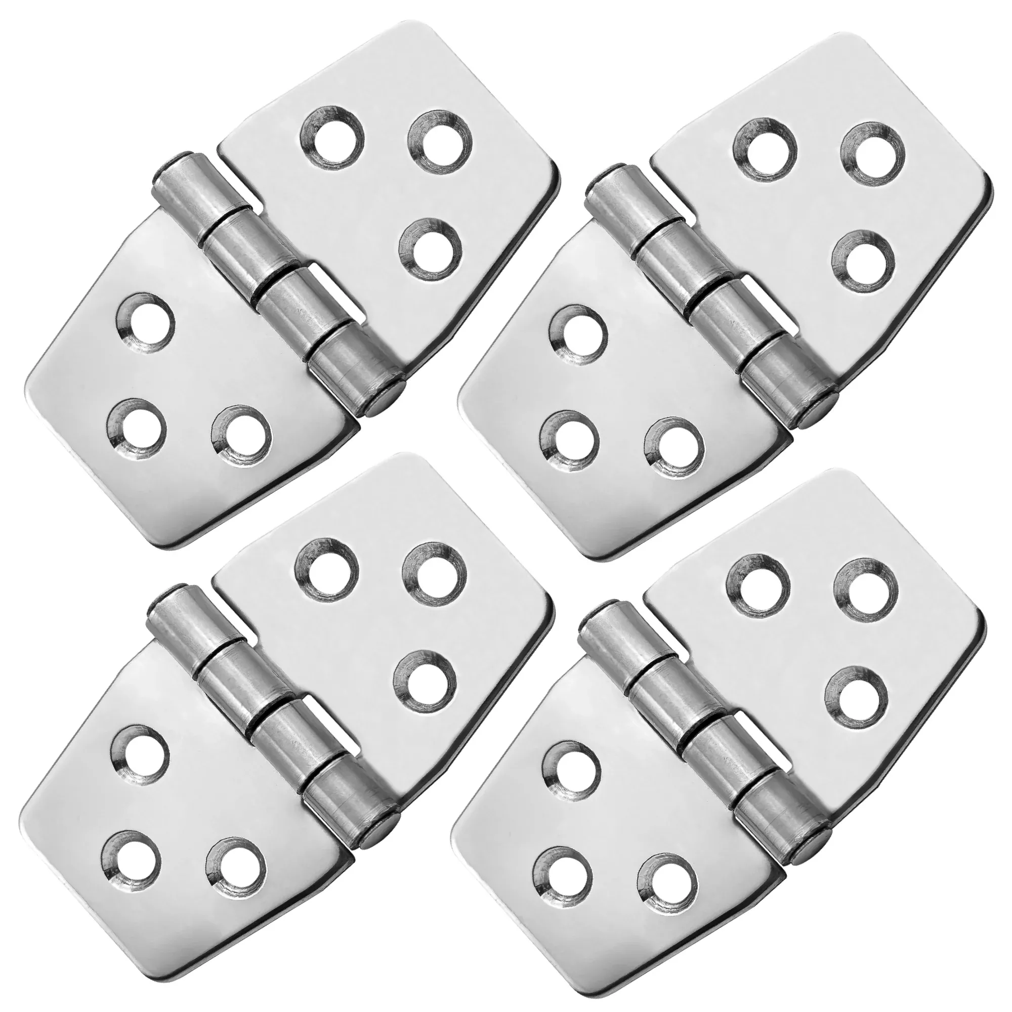 Door Hinge 3" x 1-9/16", AISI 316 Stainless Steel, 4-Pack
