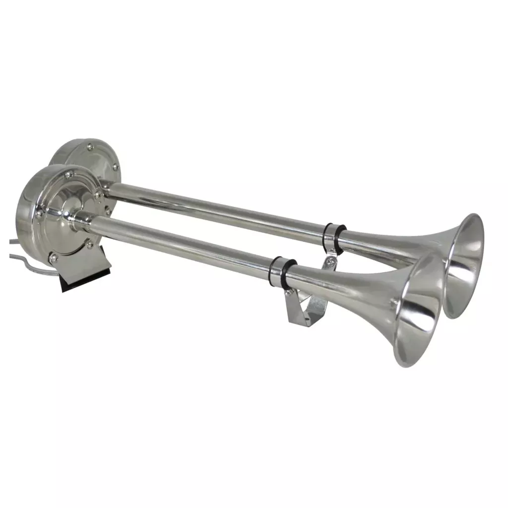 Dual Stainless Steel Trumpet Horn 12 Volt