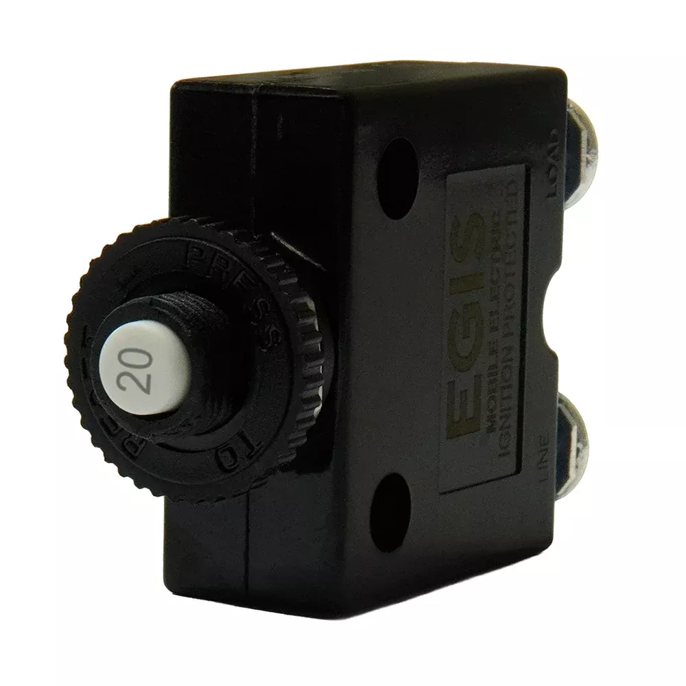 Egis 20A Push Button Panel Mount Circuit Breaker - Screw Terminals [4710-20]