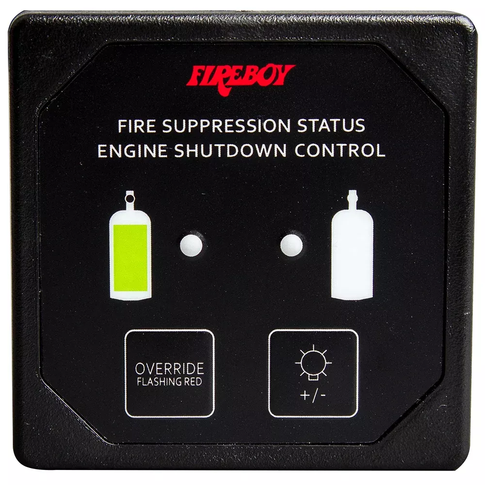 Fireboy-Xintex Deluxe Helm Display w/Membrane Switch, Remote HornLEDs f/Engine Shutdown System - Black Bezel Display [DU-SBH-20-R]