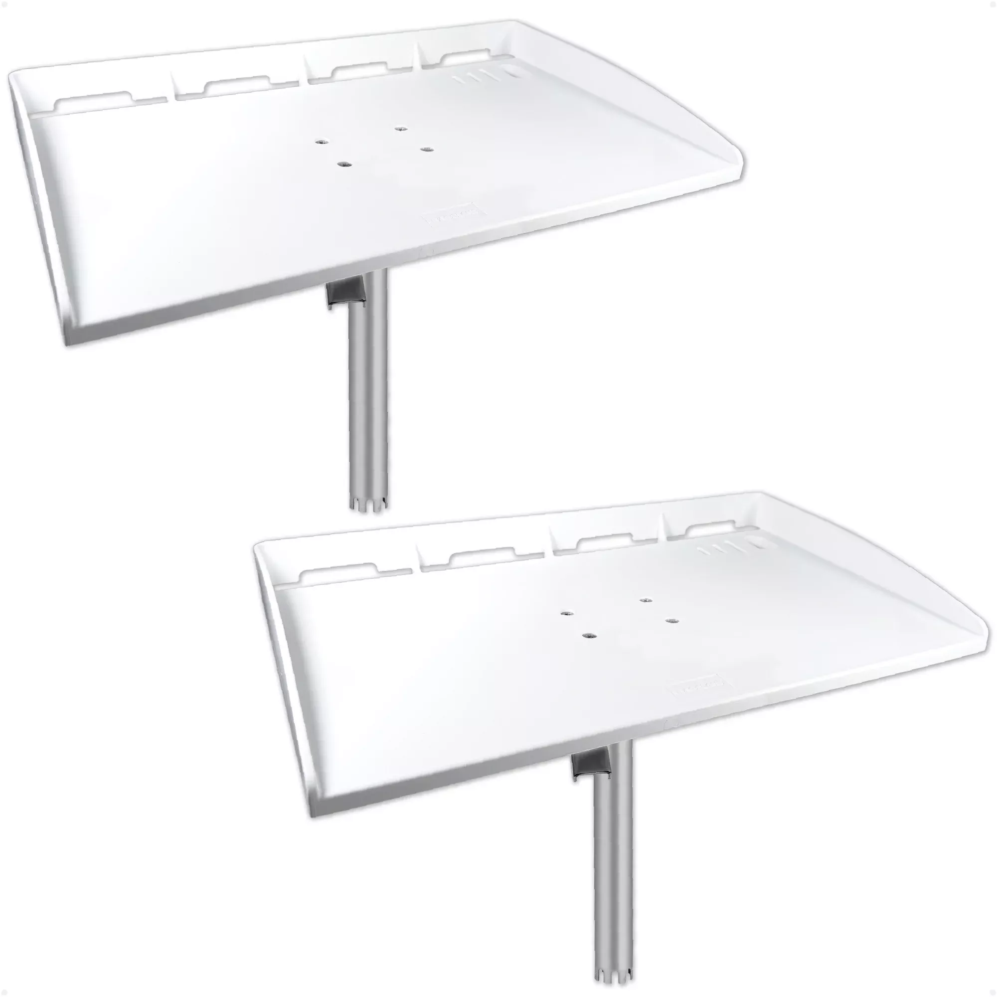 Fish Fillet Table / Cutting Board 20" x 12", Rod Holder Mount, White, 2-Pack