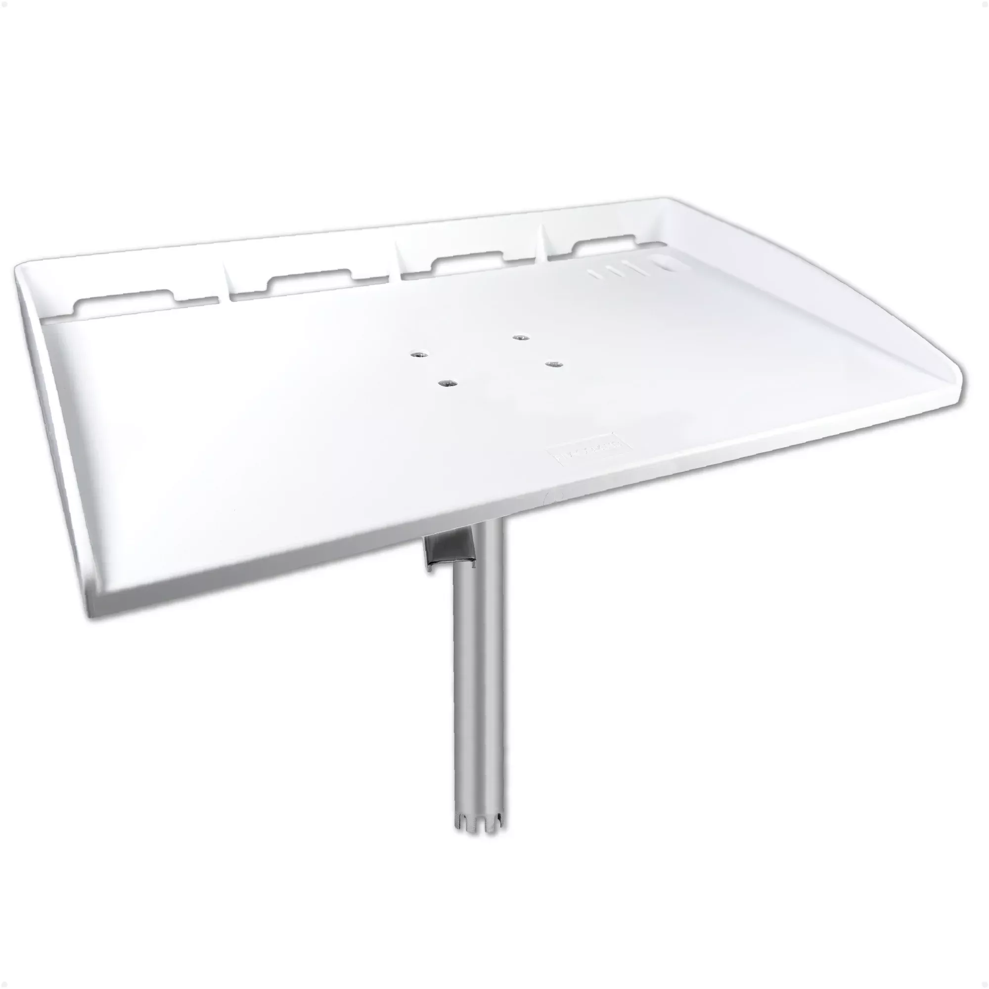 Fish Fillet Table / Cutting Board 20" x 12", Rod Holder Mount, White