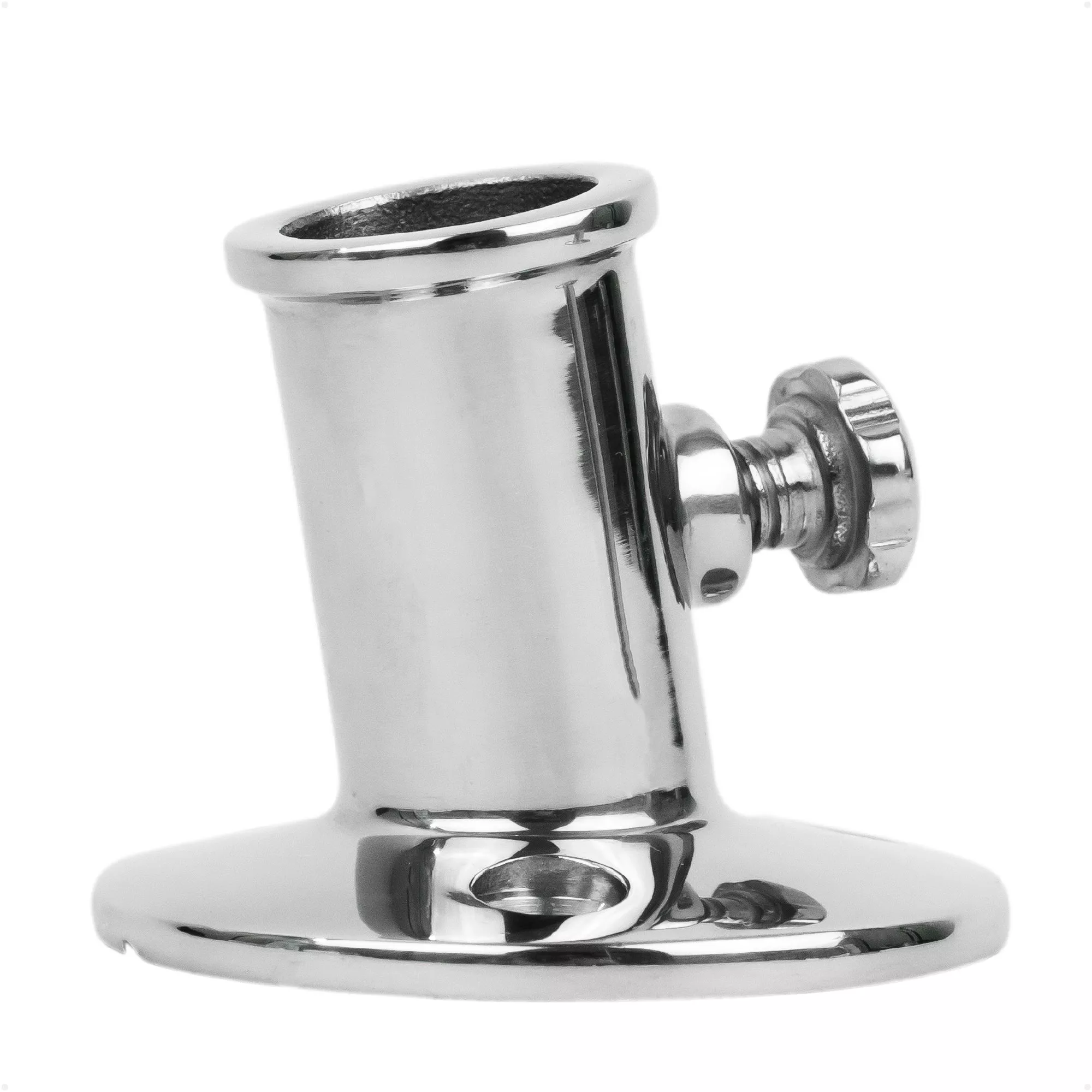 Flag Pole Socket with Knob, 3/4" Dia., Stainless Steel